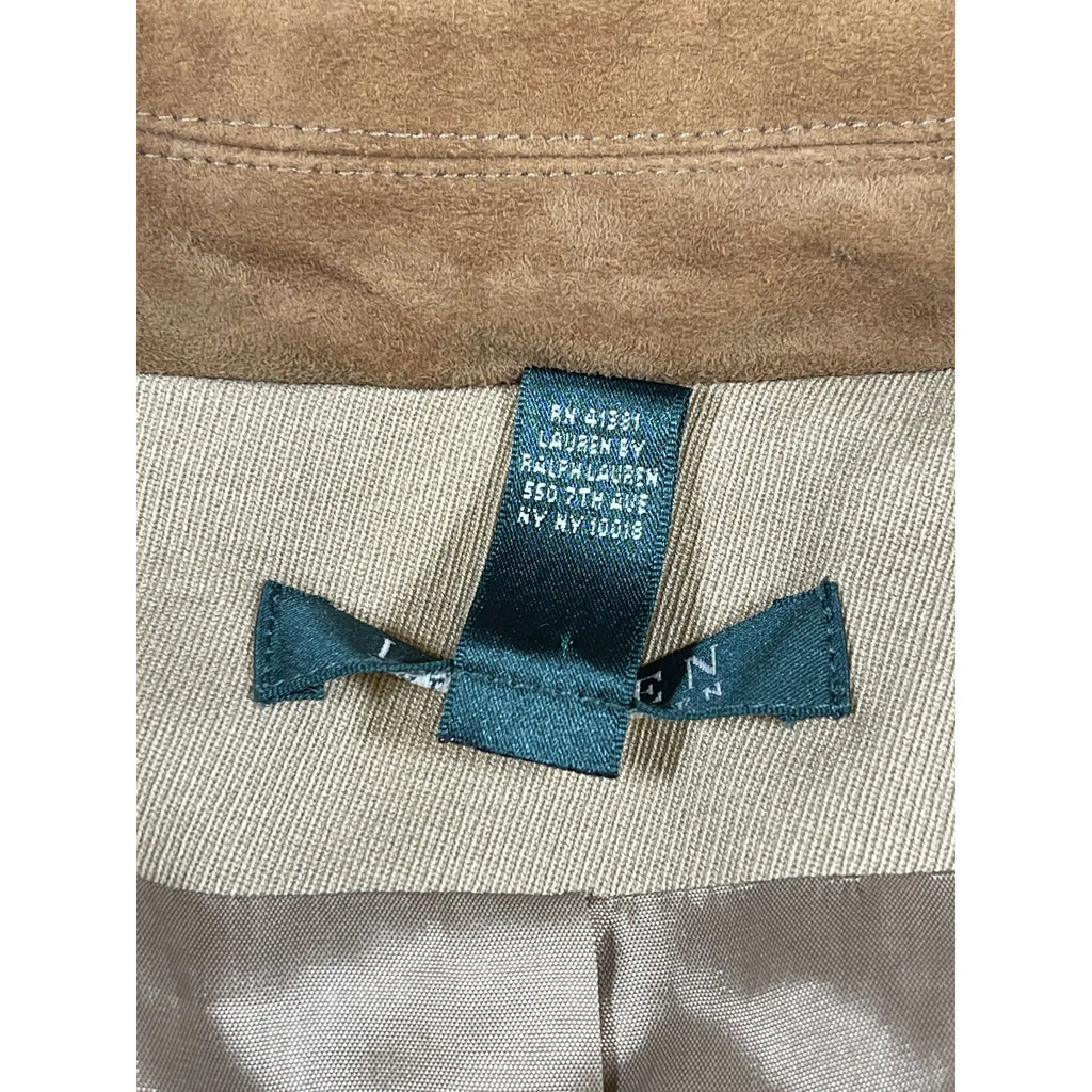Lauren Ralph Lauren Suede-Trimmed Cotton Blend Equestrian Blazer (Vintage)