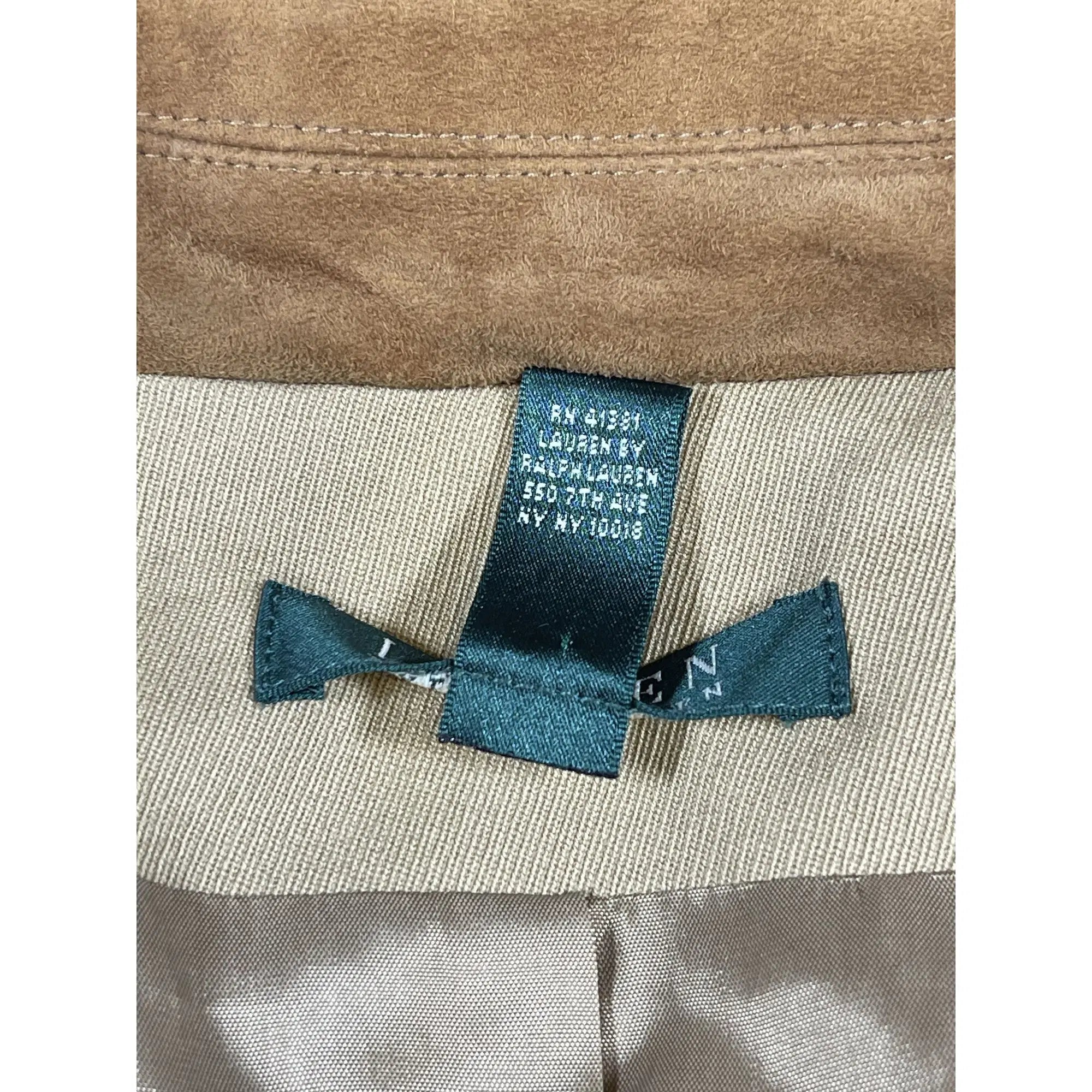 Lauren Ralph Lauren Suede-Trimmed Cotton Blend Equestrian Blazer (Vintage)
