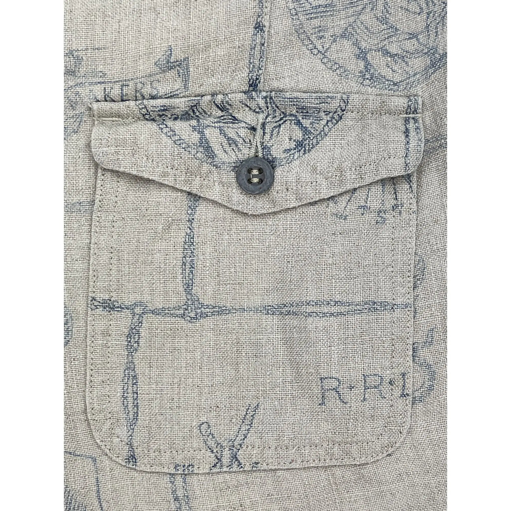 Shorts en lin à motifs Indigo Ralph Lauren RRL Double RL