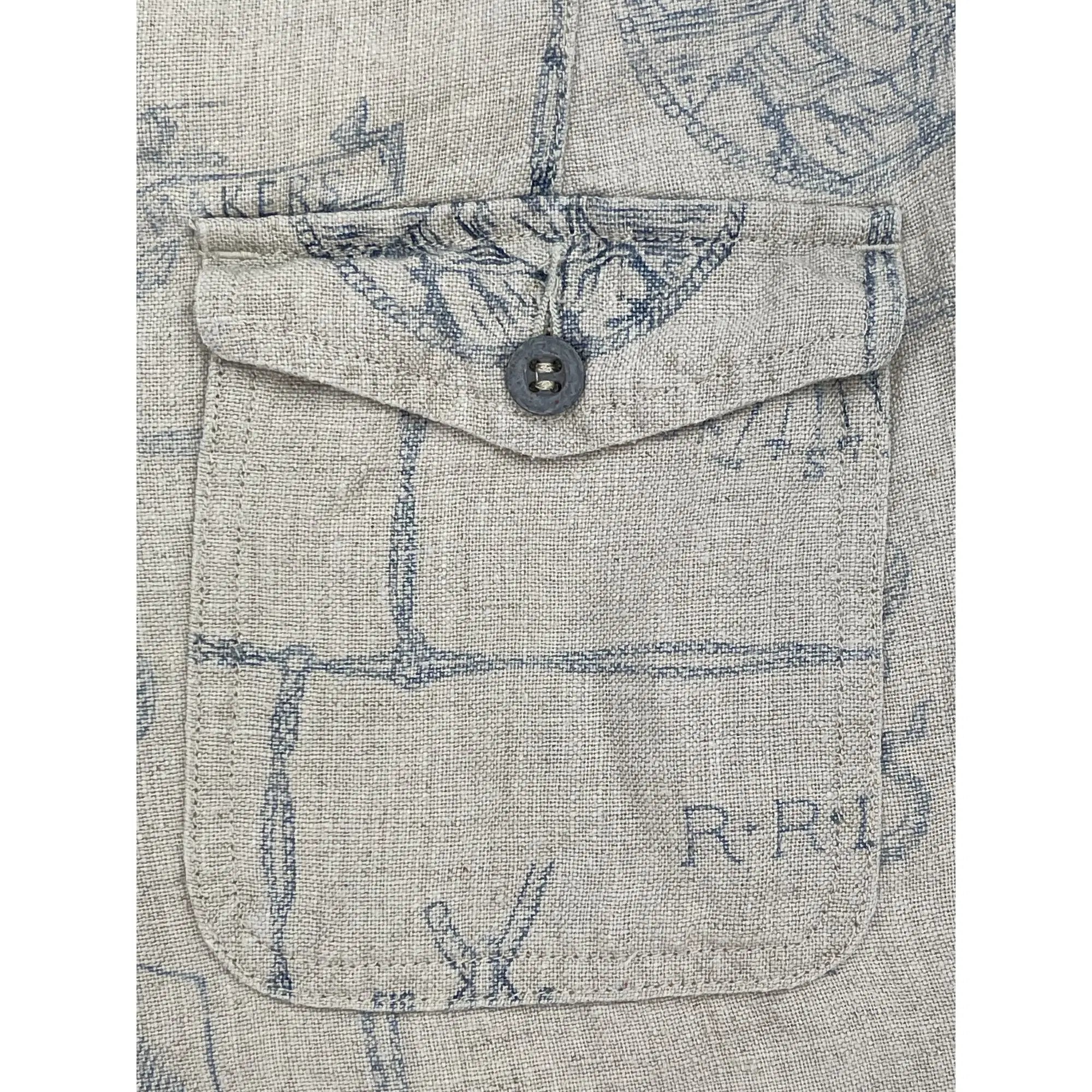 Shorts en lin à motifs Indigo Ralph Lauren RRL Double RL