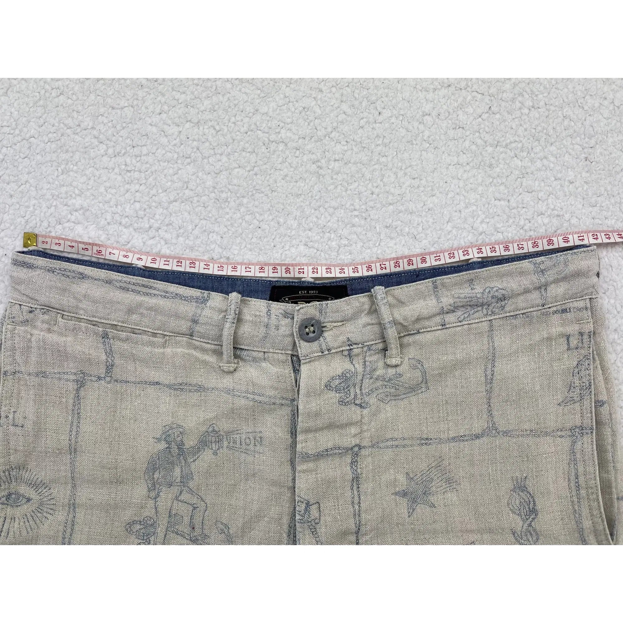 Shorts en lin à motifs Indigo Ralph Lauren RRL Double RL