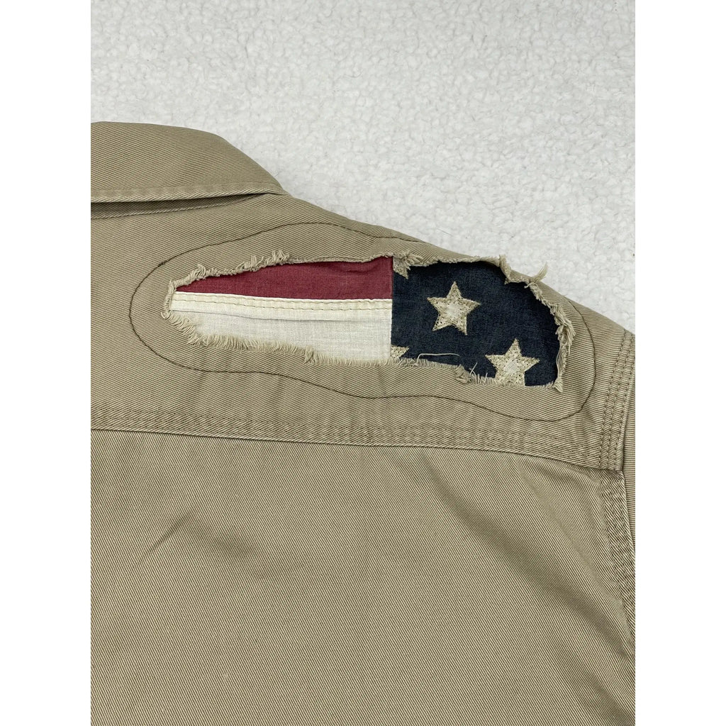Denim & Supply Ralph Lauren Patched Military Shirt with Iconic Flag (Vintage)