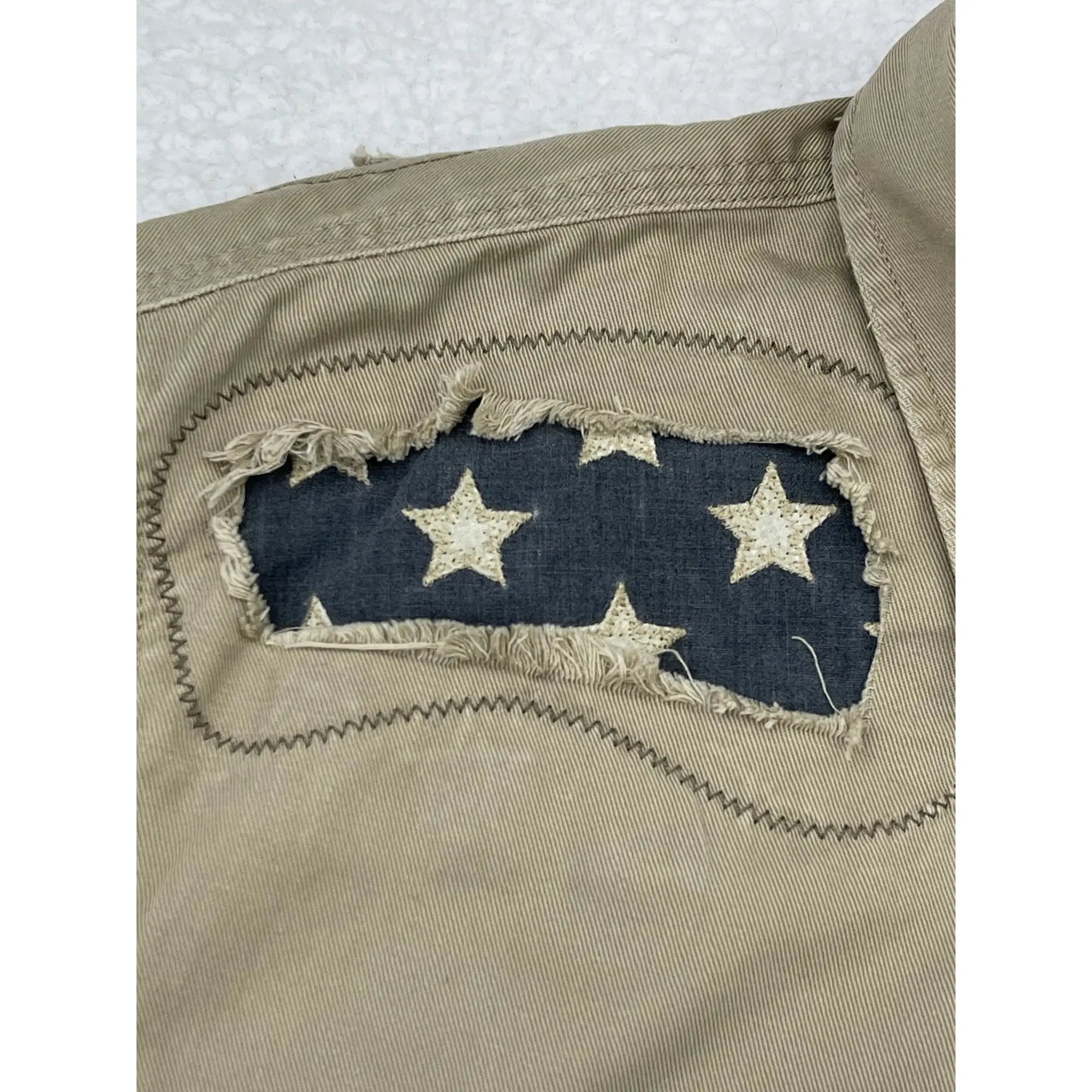 Denim & Supply Ralph Lauren Patched Military Shirt with Iconic Flag (Vintage)