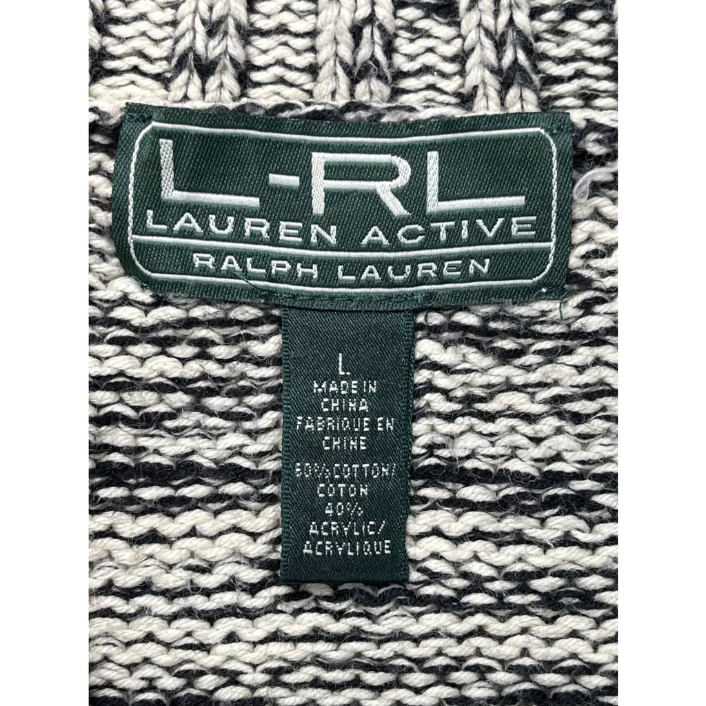 Lauren Ralph Lauren Skifahrer-Strickjacke mit durchgehendem Reißverschluss aus Baumwollmischung