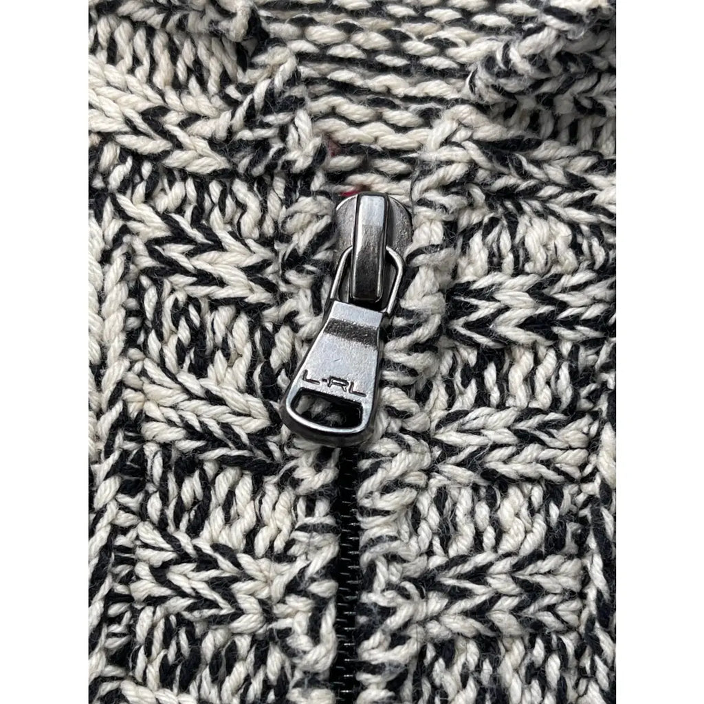 Lauren Ralph Lauren Skifahrer-Strickjacke mit durchgehendem Reißverschluss aus Baumwollmischung