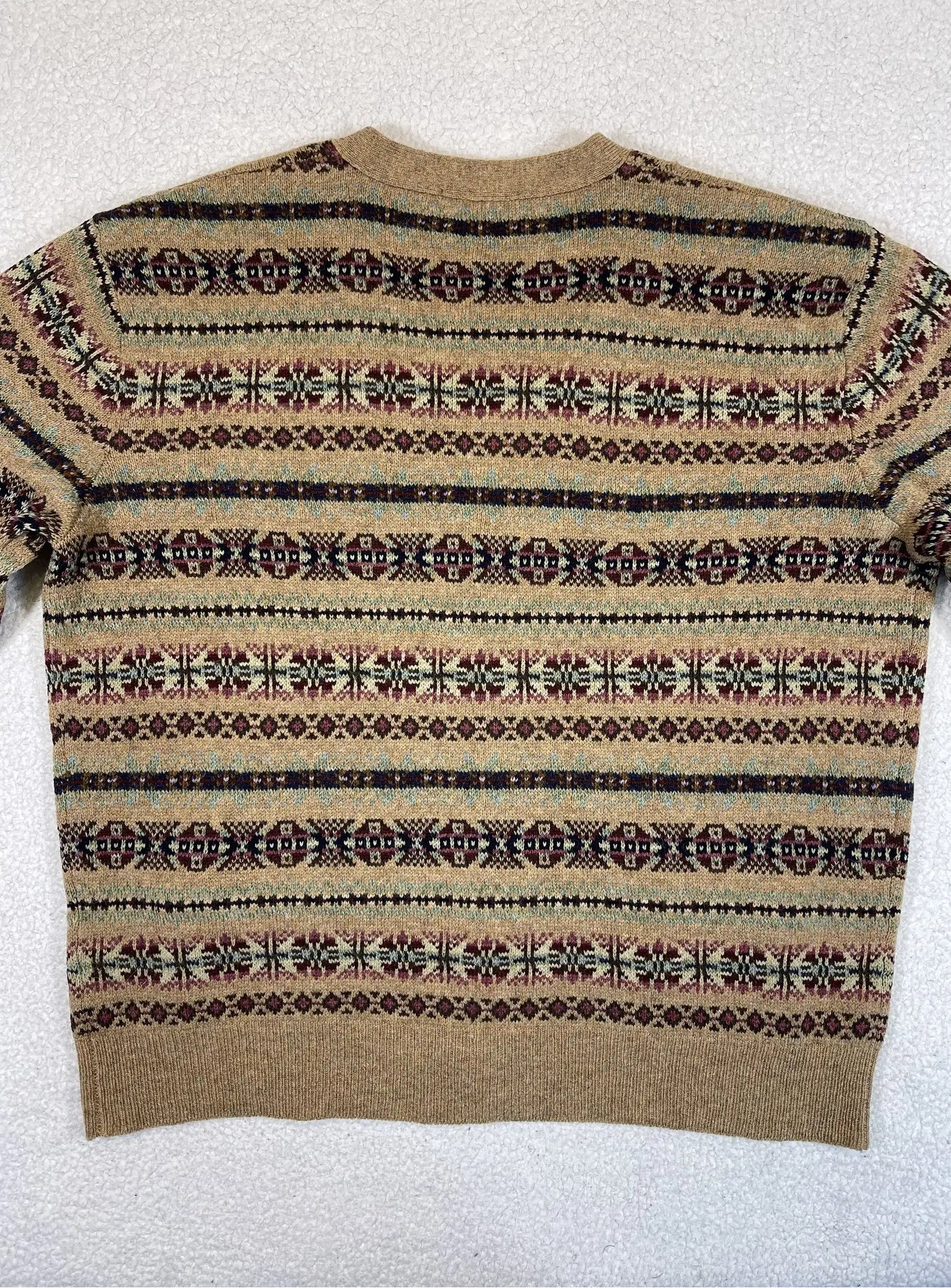Cardigan Polo Ralph Lauren Fair Isle à empiècements en daim