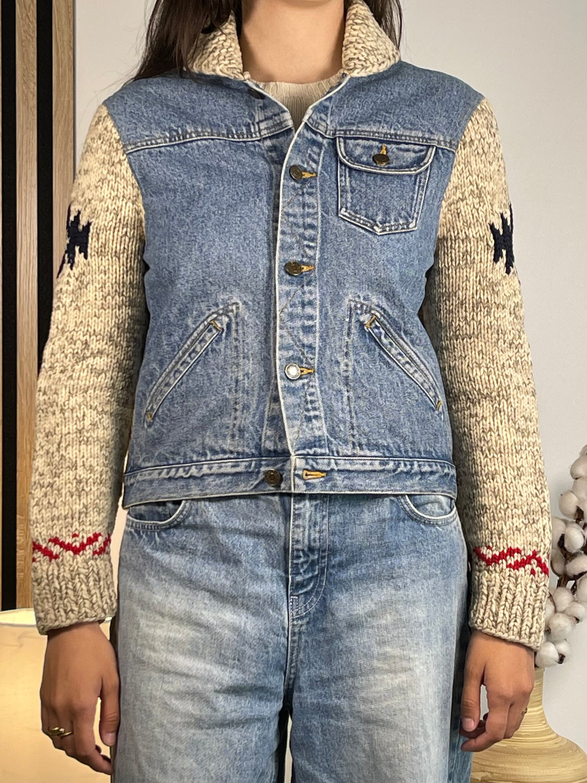 Ralph Lauren Sport Vintage Aztec Denim & Wool Trucker Jacket