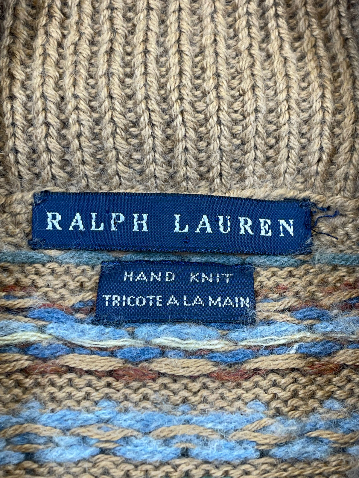 Ralph Lauren Vintage Hand-Knit Fair Isle Cardigan
