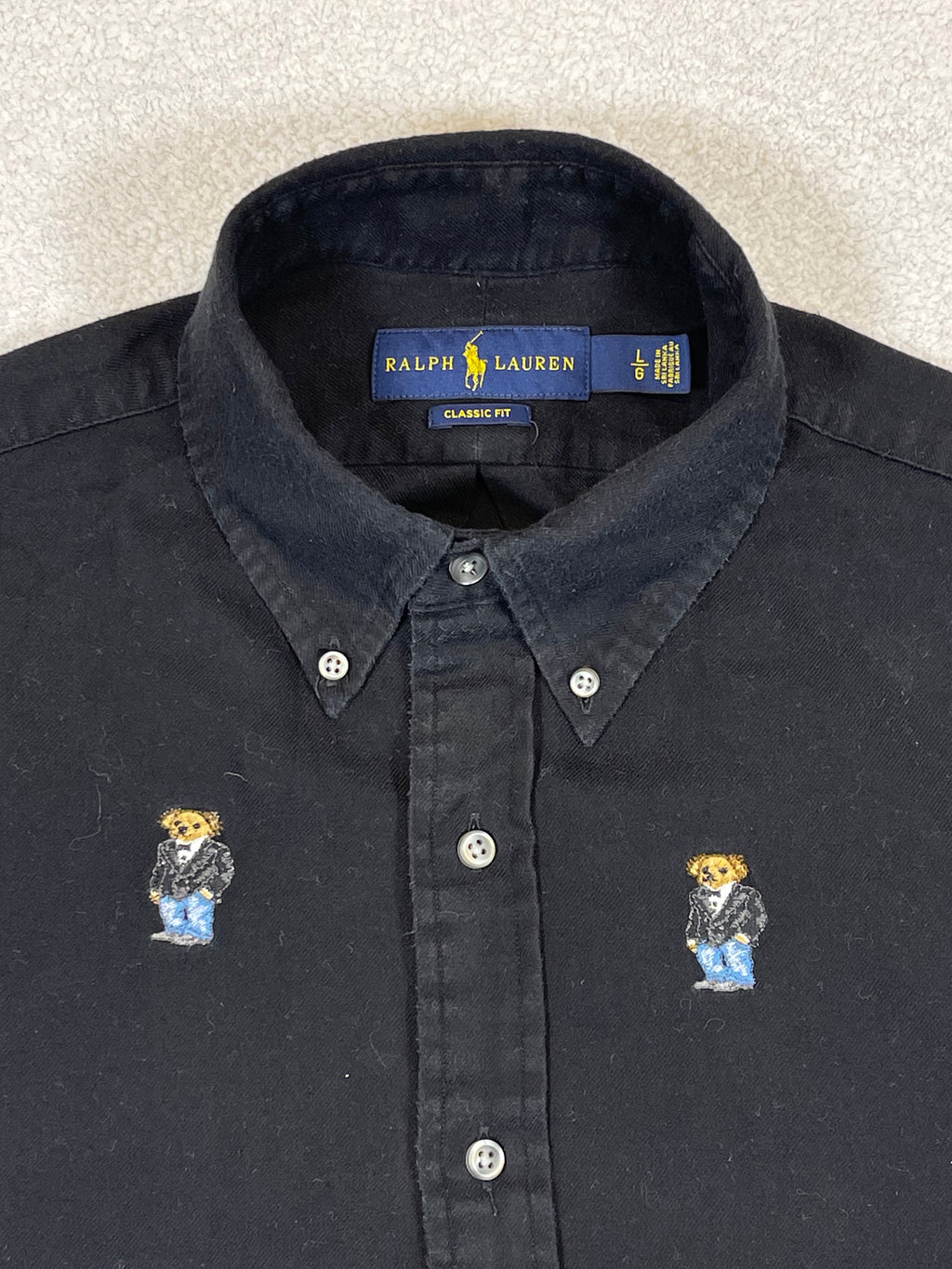 Ralph Lauren Polo Bear Smocking Cotton Shirt