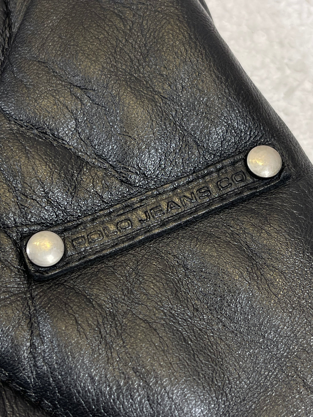 Polo Jeans Co. Ralph Lauren Vintage Quilted Lamb Leather Bomber Jacket