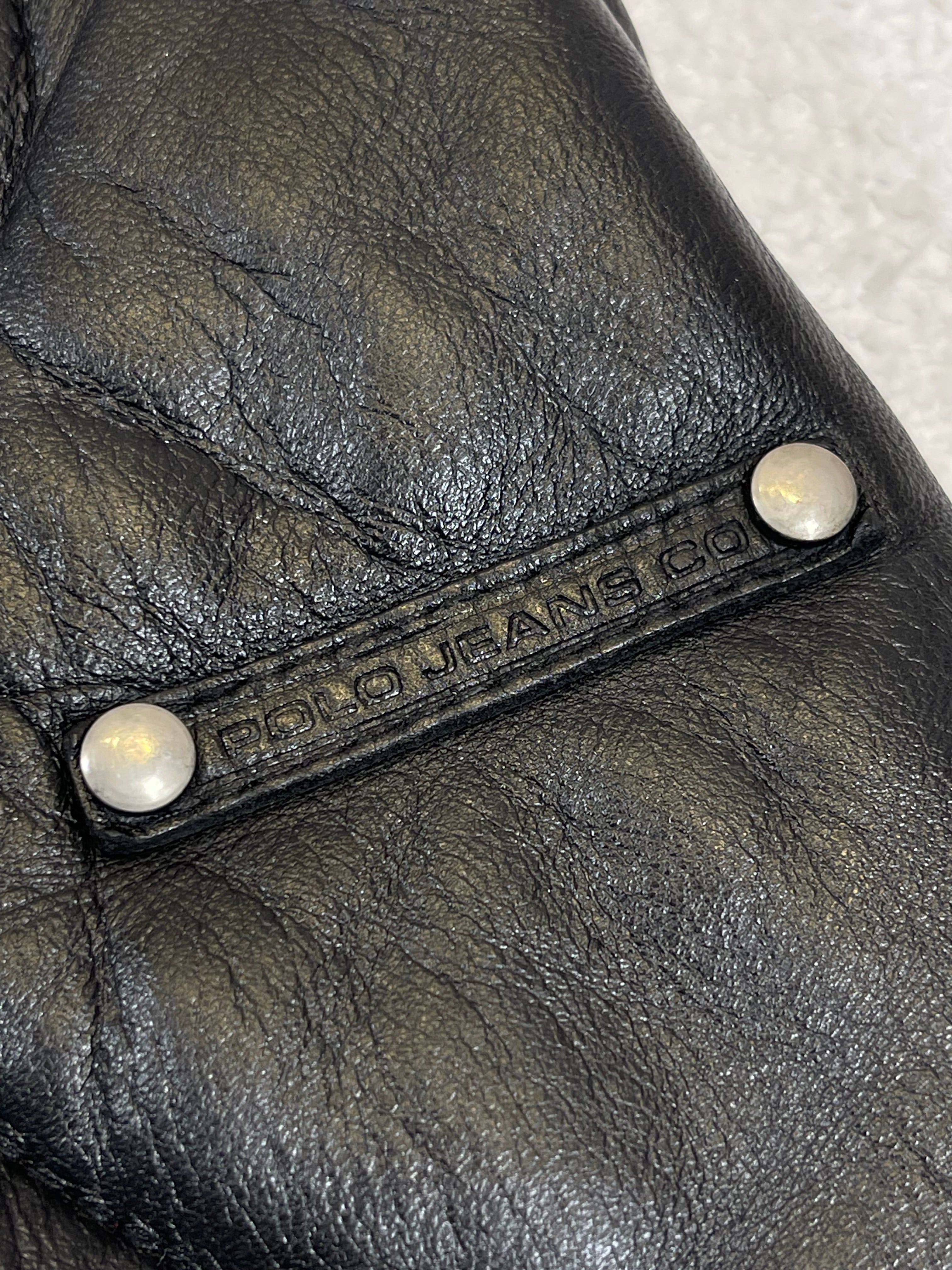 Polo Jeans Co. Ralph Lauren Vintage Quilted Lamb Leather Bomber Jacket