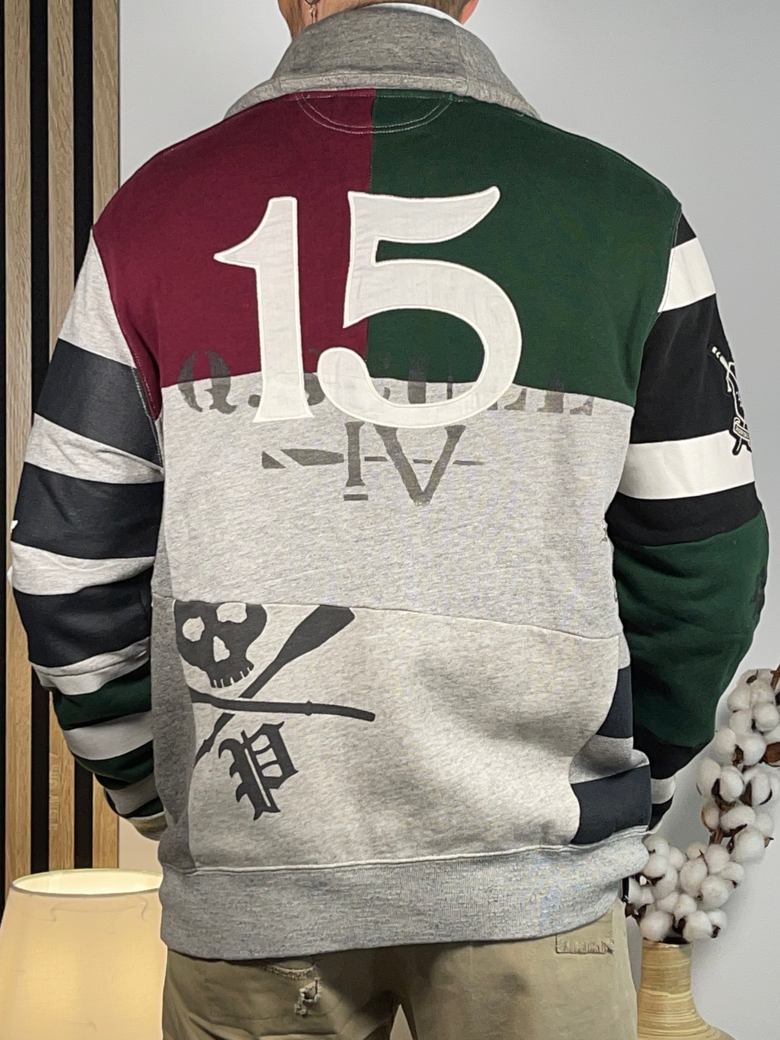 Polo Ralph Lauren P.R.L.F.C. Patchwork Fleece Cardigan