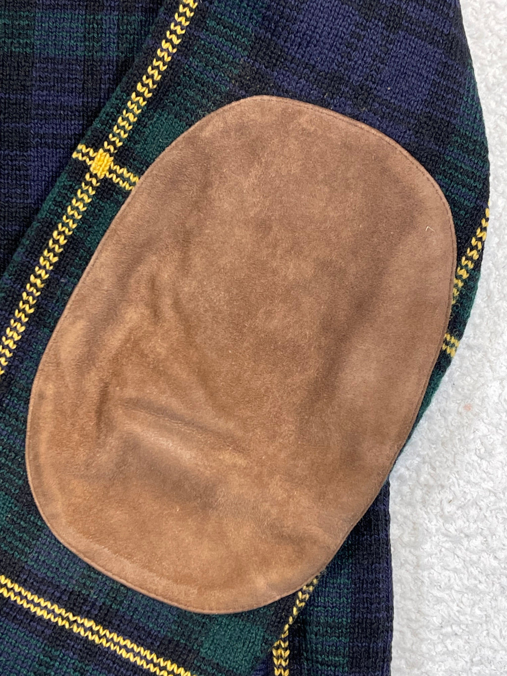 Polo by Ralph Lauren Vintage Tartan Lambswool & Suede Cardigan S