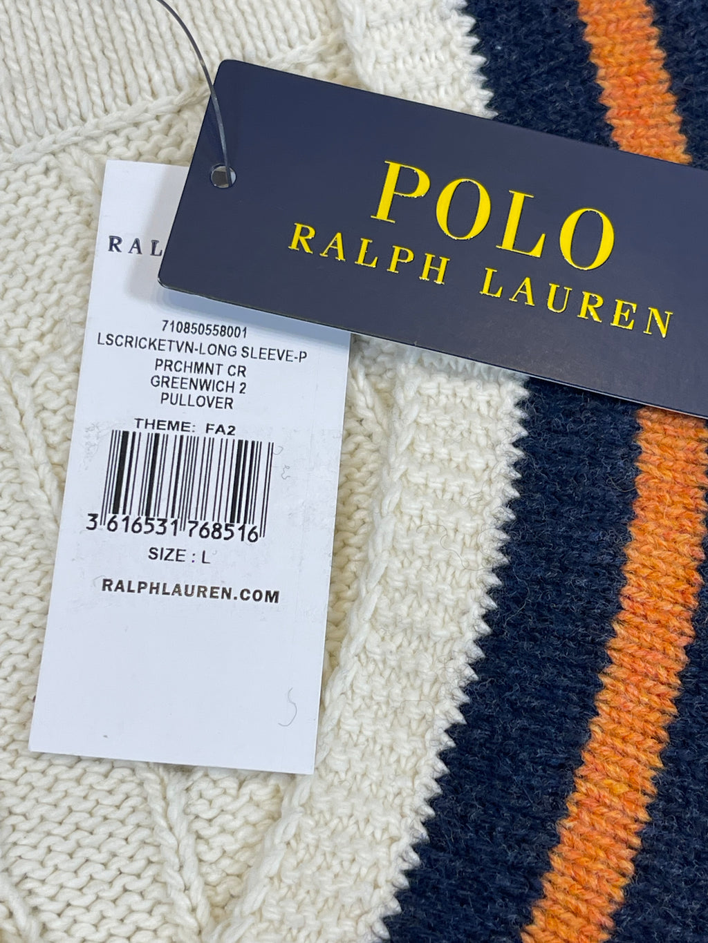 Polo Ralph Lauren Cotton & Cashmere Cricket Sweater L