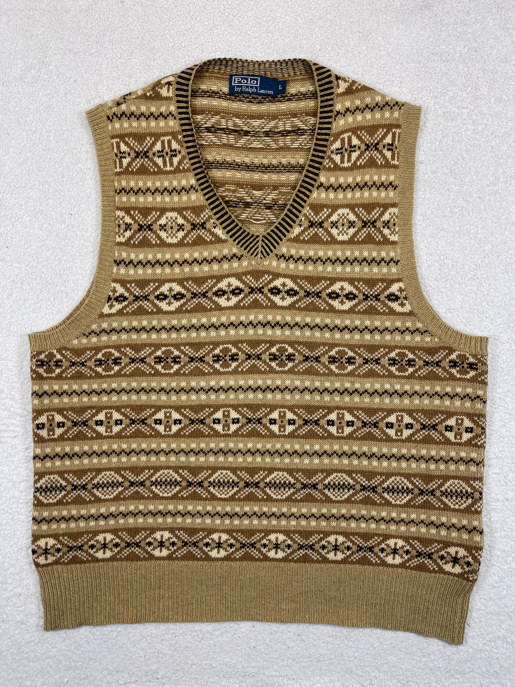 Polo by Ralph Lauren Vintage Fair Isle Cotton & Cashmere Sweater Vest