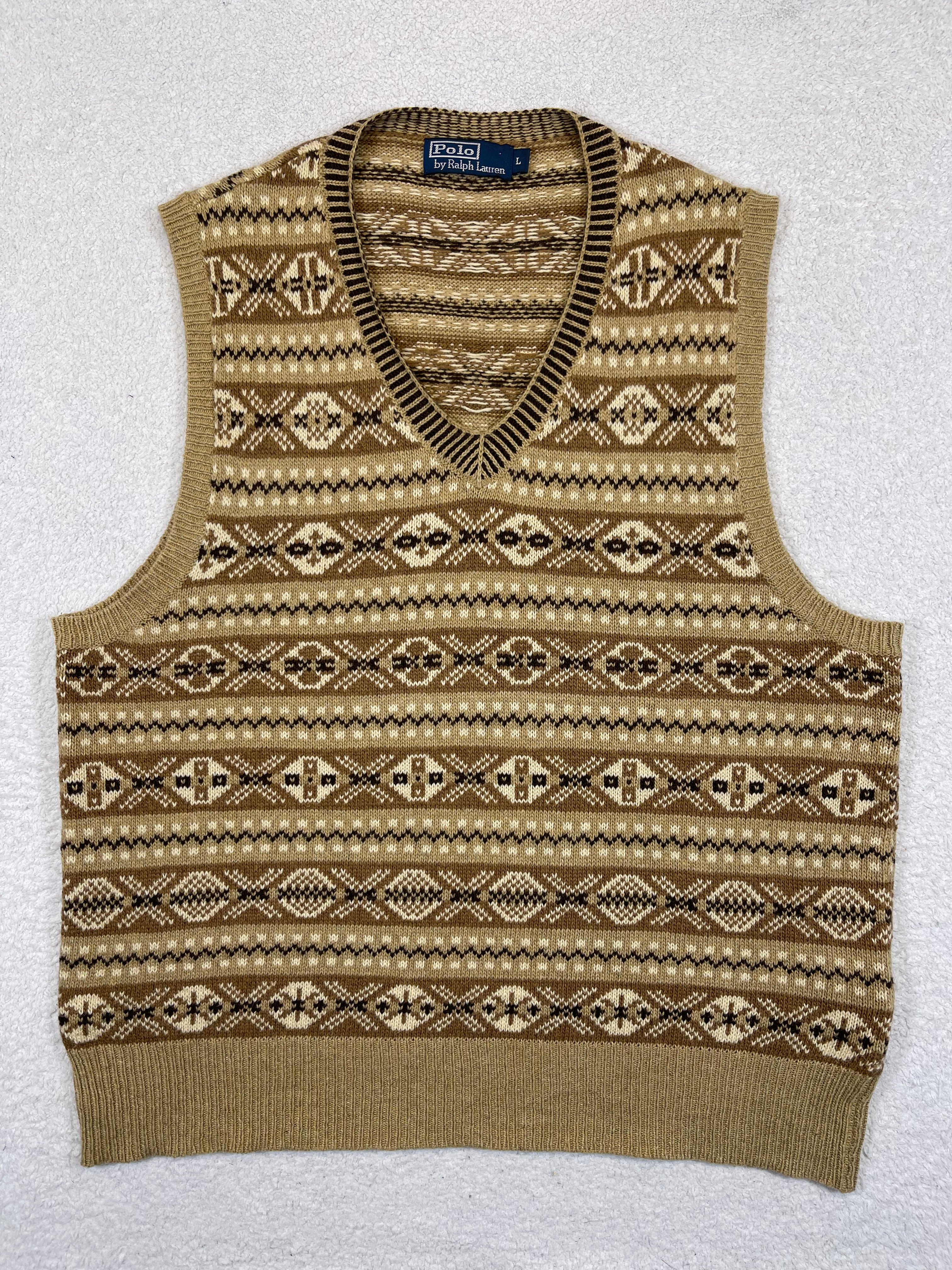 Polo by Ralph Lauren Vintage Fair Isle Cotton & Cashmere Sweater Vest