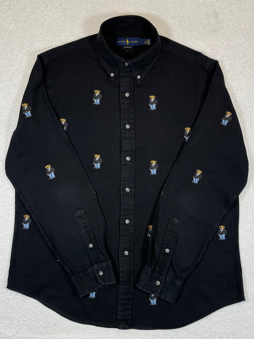 Ralph Lauren Polo Bear Smocking Cotton Shirt