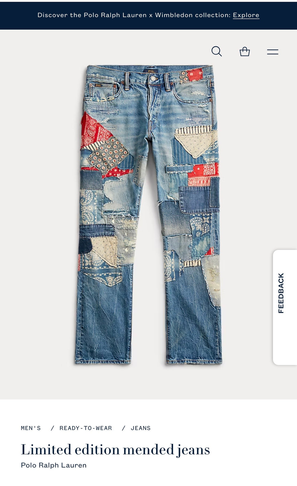 Polo Ralph Lauren Limited Edition Repaired Denim Jeans