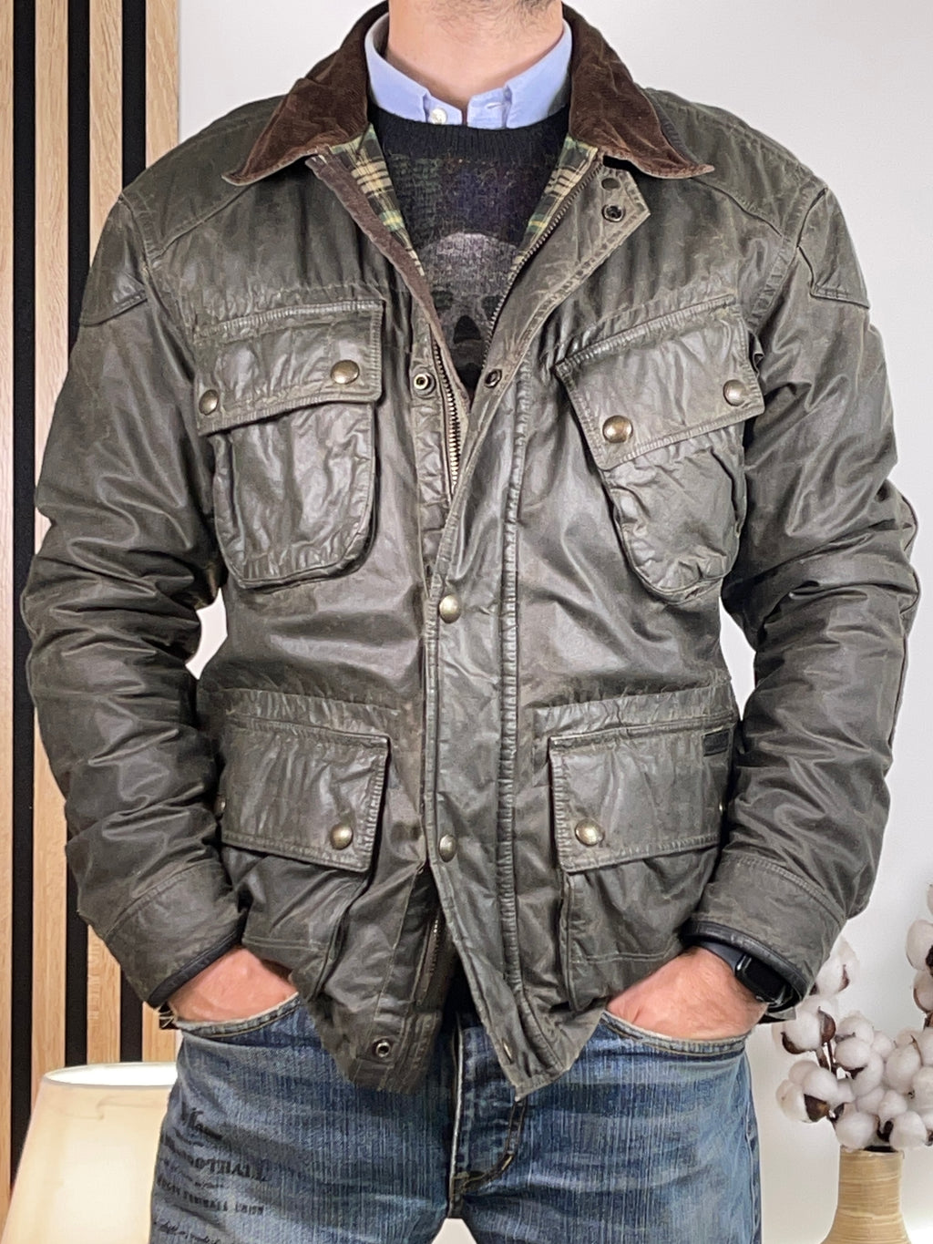 Polo Ralph Lauren Waxed Cotton Motorcycle Jacket L