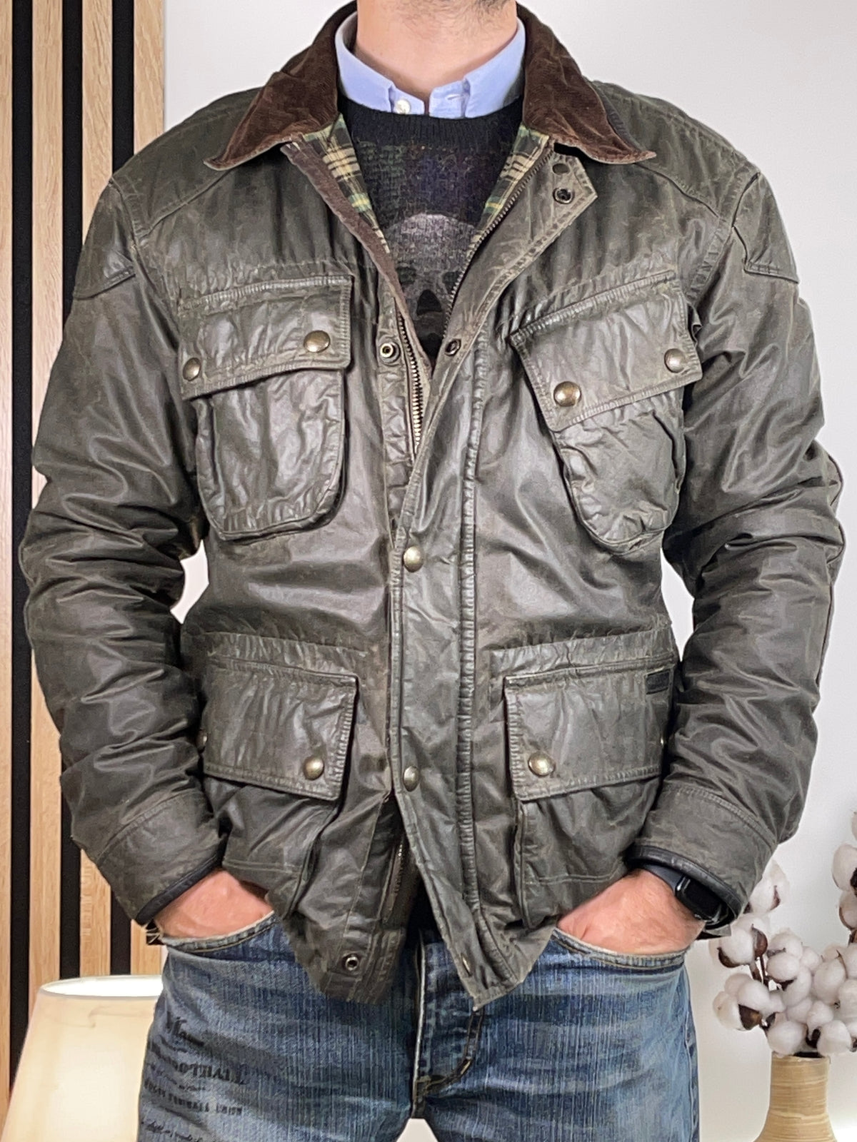 Polo Ralph Lauren Waxed Cotton Motorcycle Jacket L