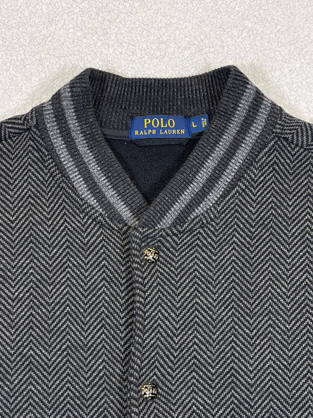 Polo Ralph Lauren Vintage Herringbone Wool-Blend Varsity Jacket