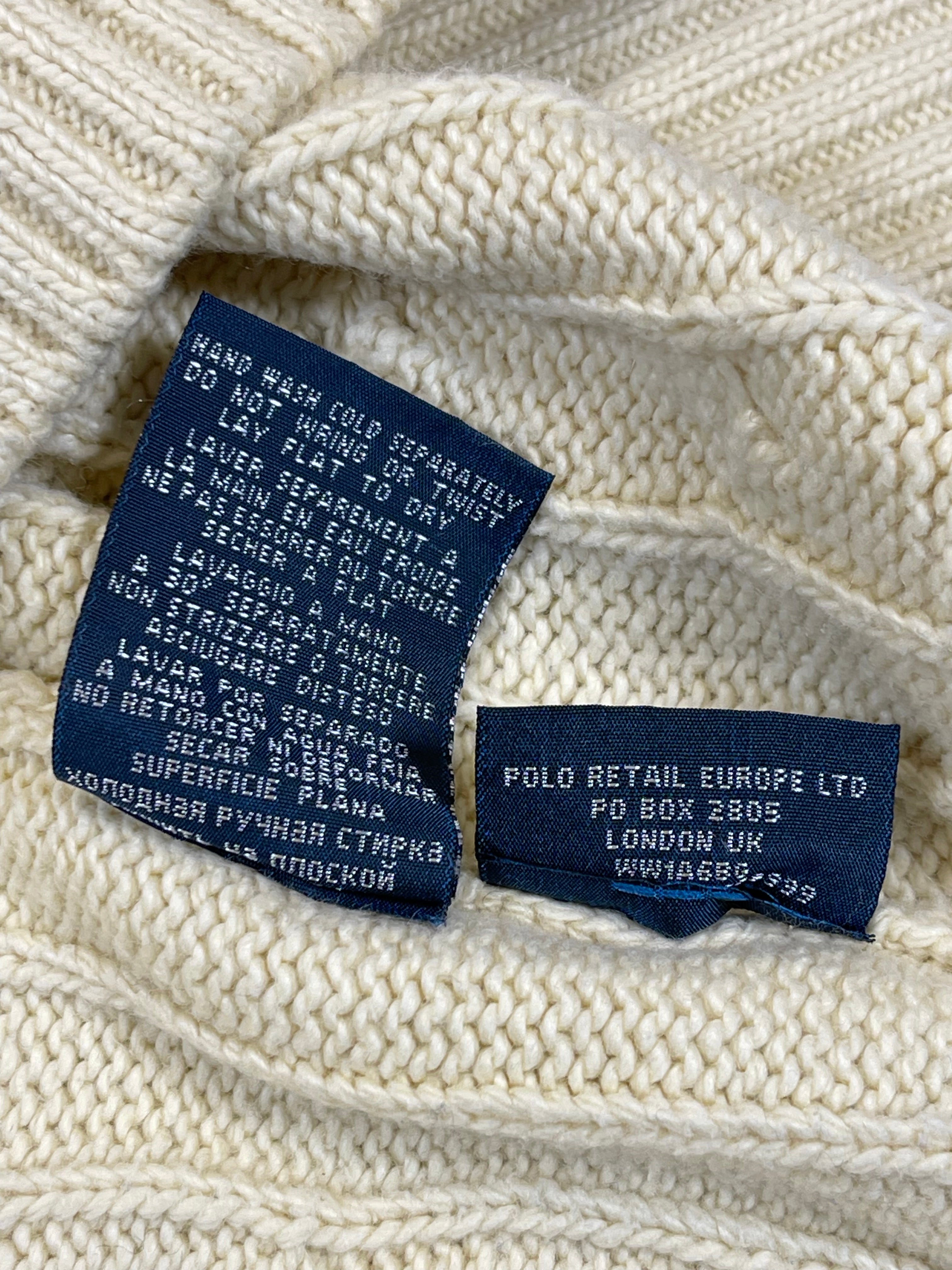 Polo Ralph Lauren UK Cable-Knit Cotton & Cashmere Sweater Vest (Vintage 2000s)