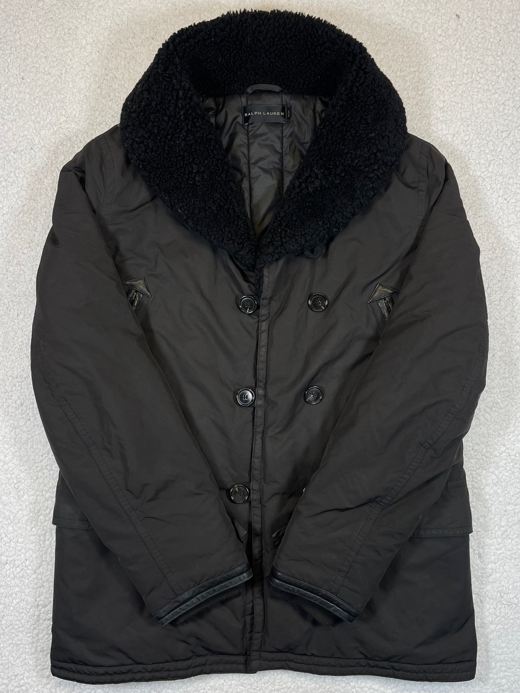 Ralph Lauren Black Label Shearling Collar Peacoat (Vintage)