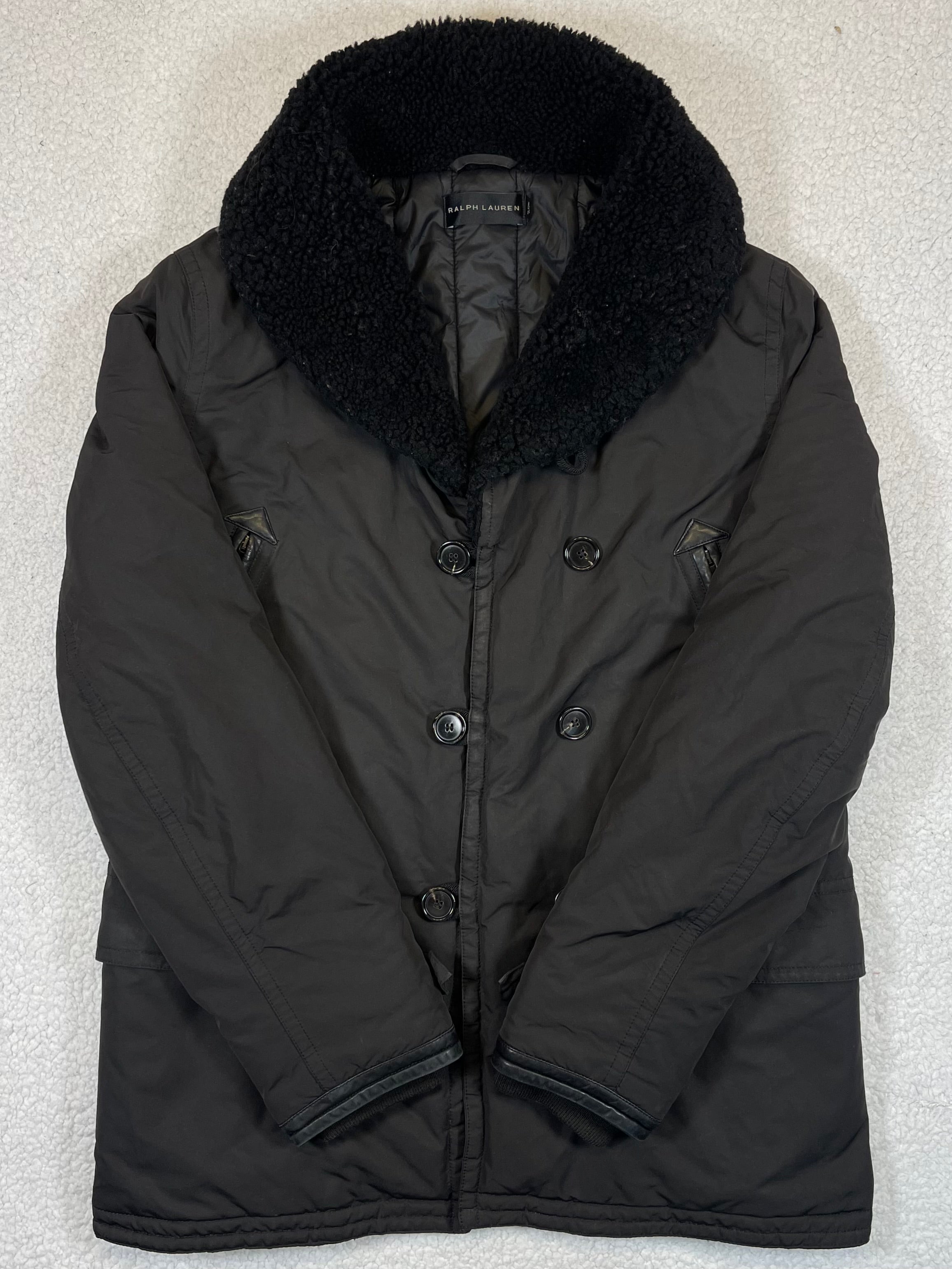 Ralph Lauren Black Label Shearling Collar Peacoat (Vintage)