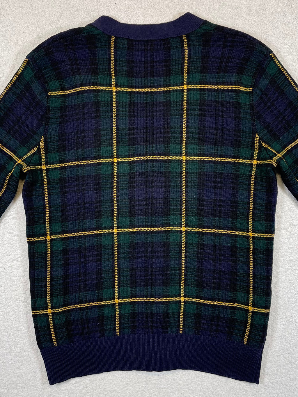 Polo by Ralph Lauren Vintage Tartan Lambswool & Suede Cardigan S