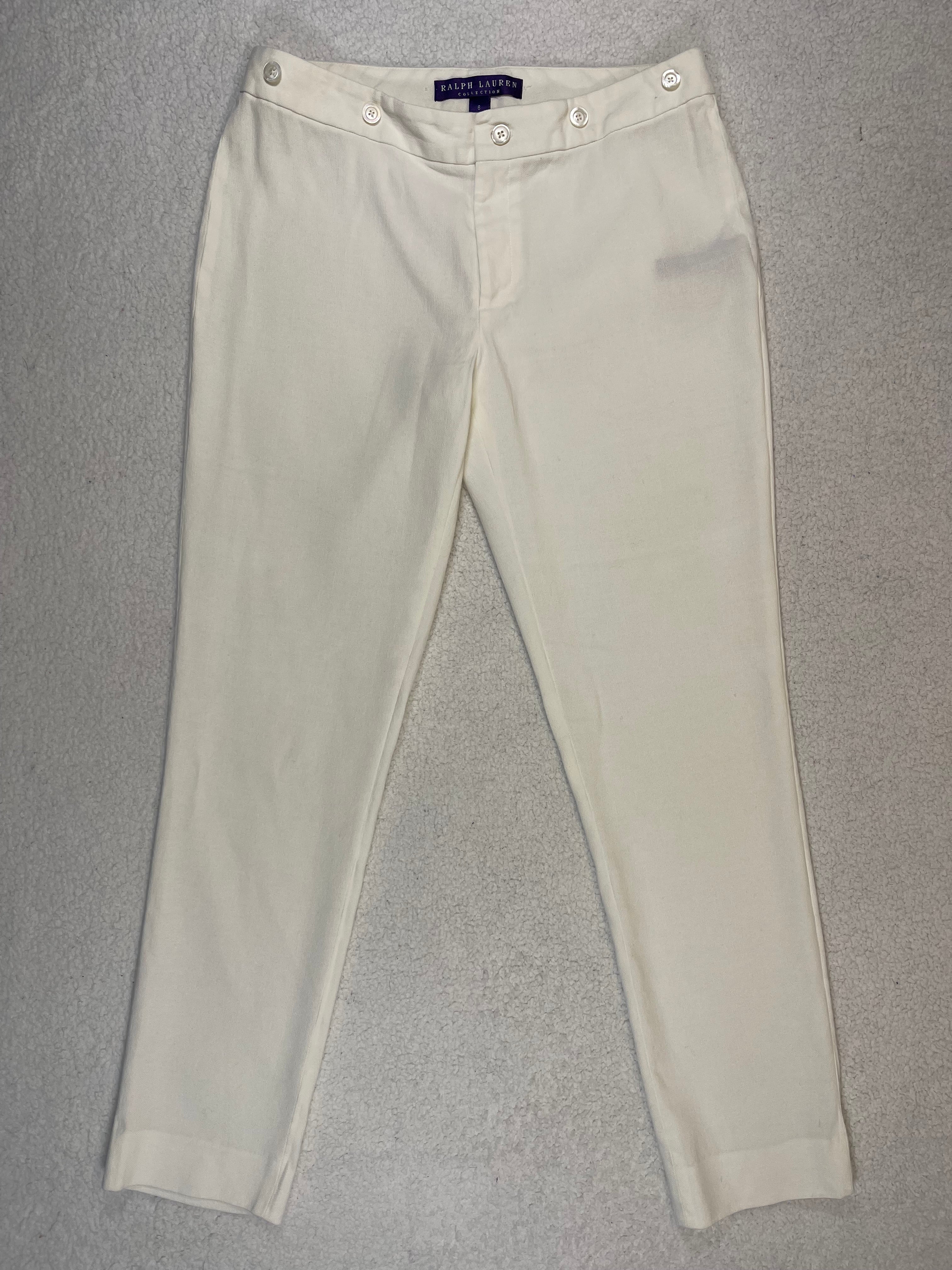 Ralph Lauren Collection Linen Blend Cropped Trousers