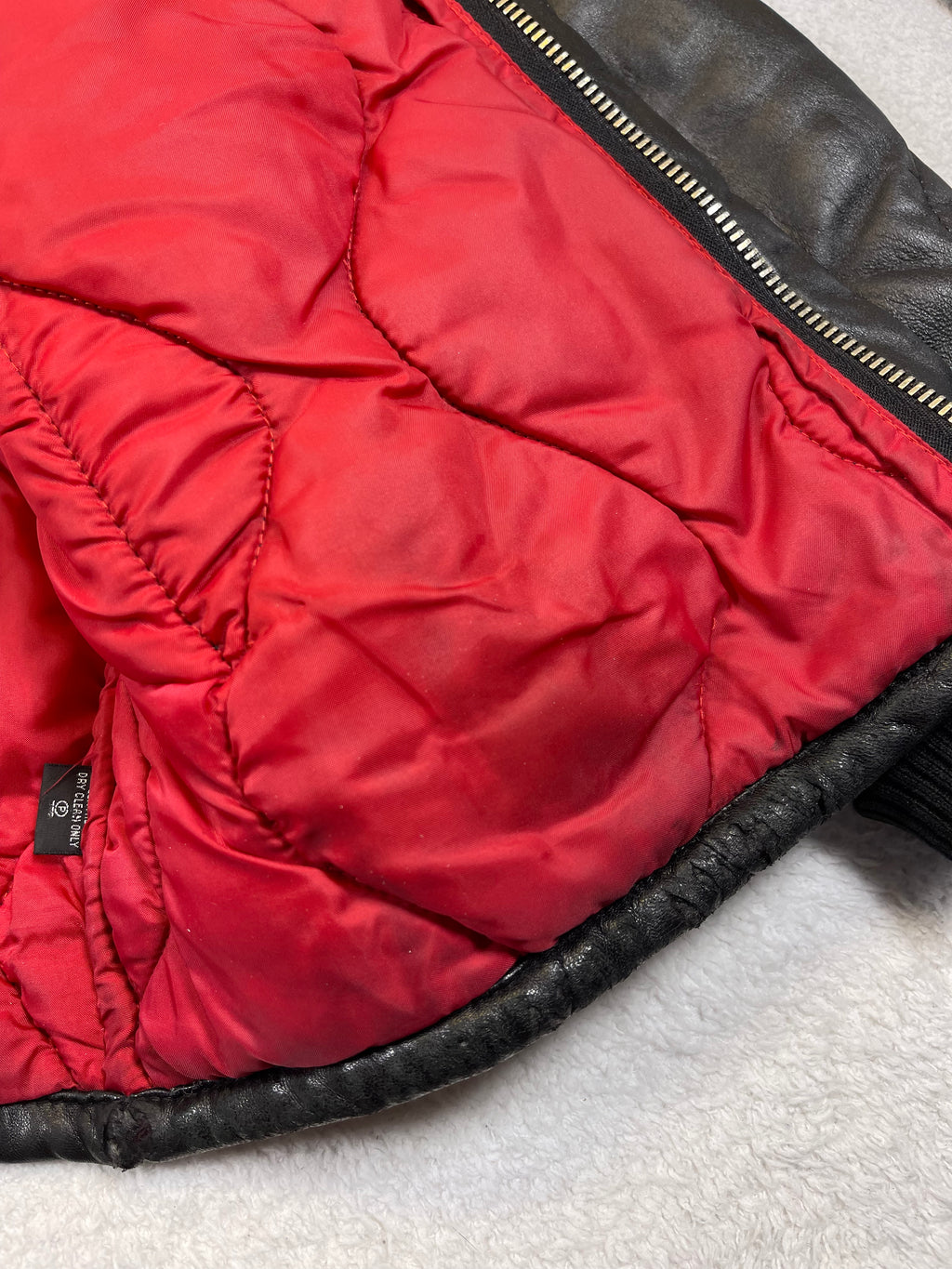 Polo Jeans Co. Ralph Lauren Vintage Quilted Lamb Leather Bomber Jacket