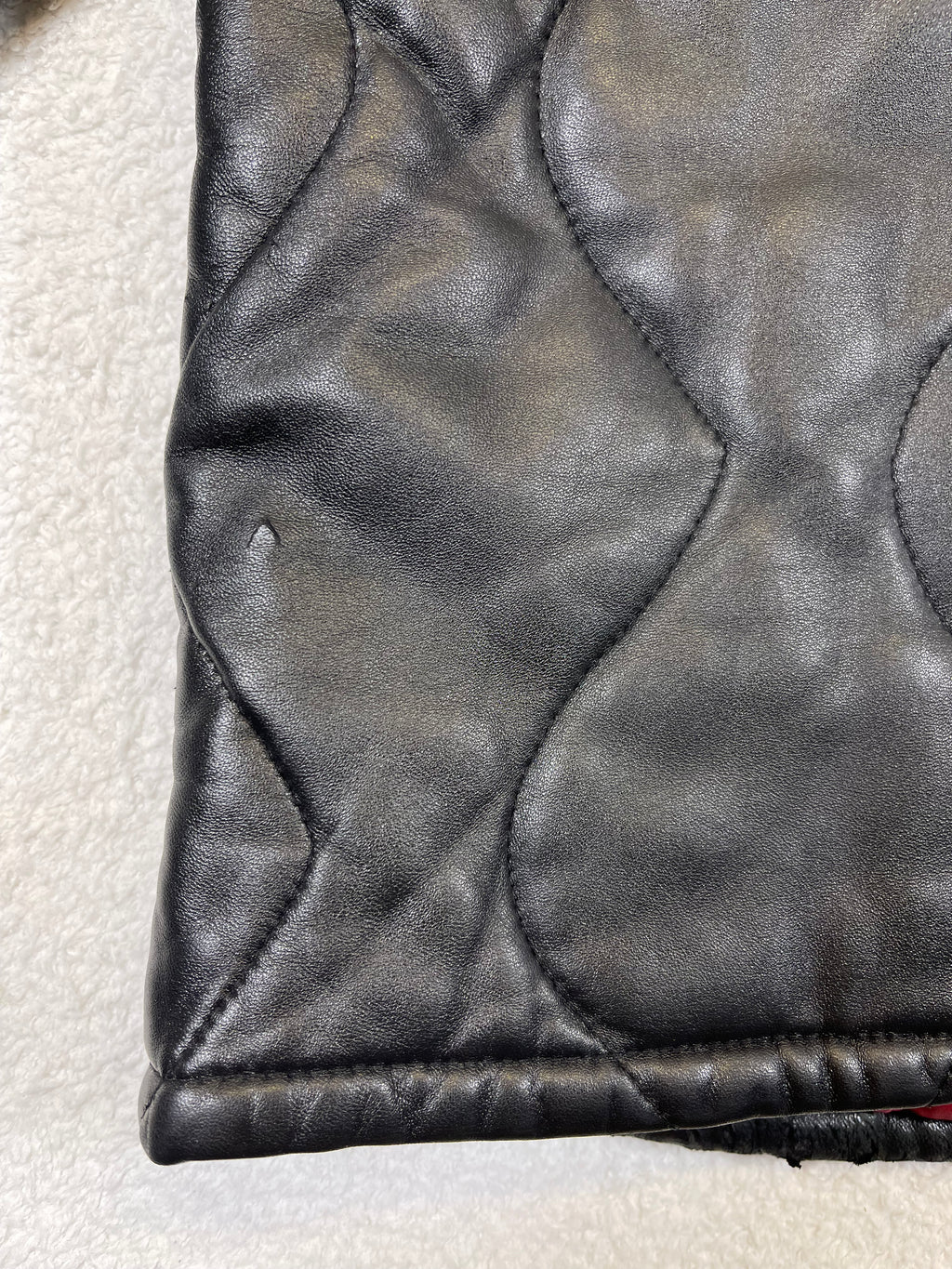 Polo Jeans Co. Ralph Lauren Vintage Quilted Lamb Leather Bomber Jacket