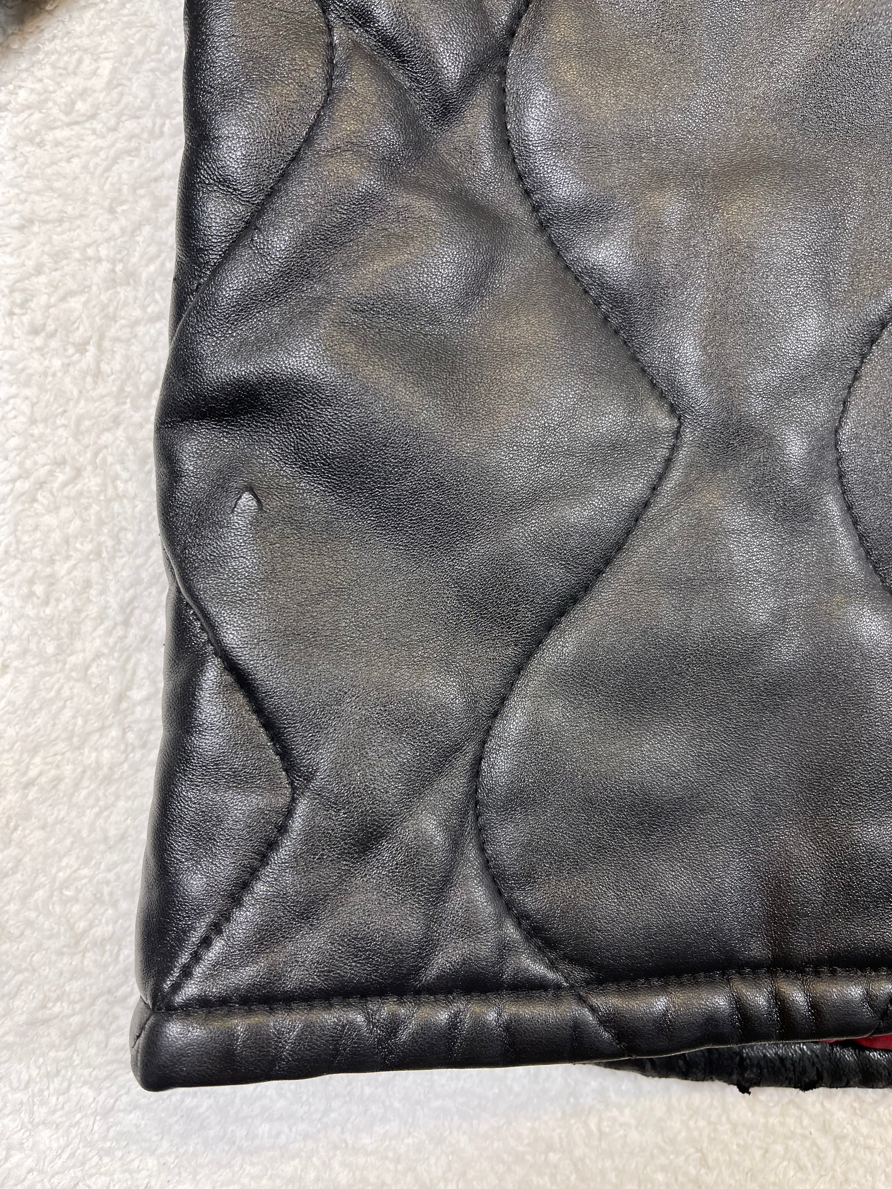 Polo Jeans Co. Ralph Lauren Vintage Quilted Lamb Leather Bomber Jacket