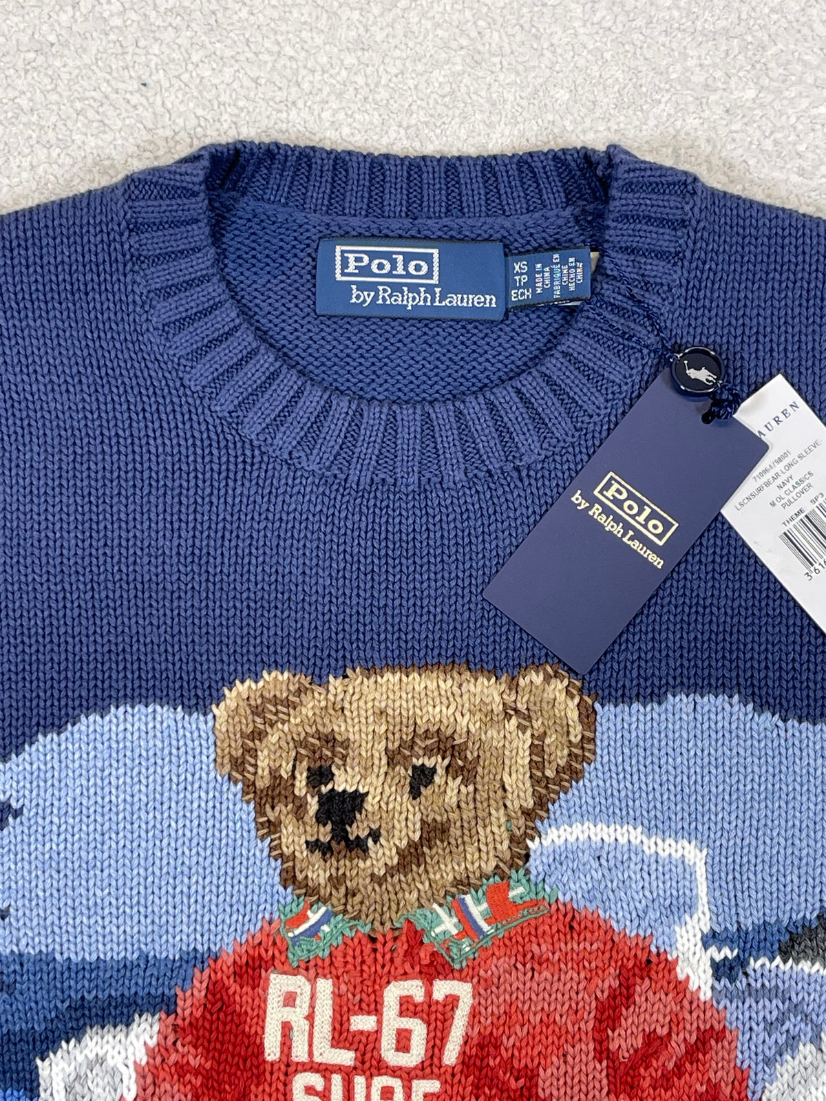 Polo by Ralph Lauren Polo Bear RL-67 Surf Cotton Sweater XS