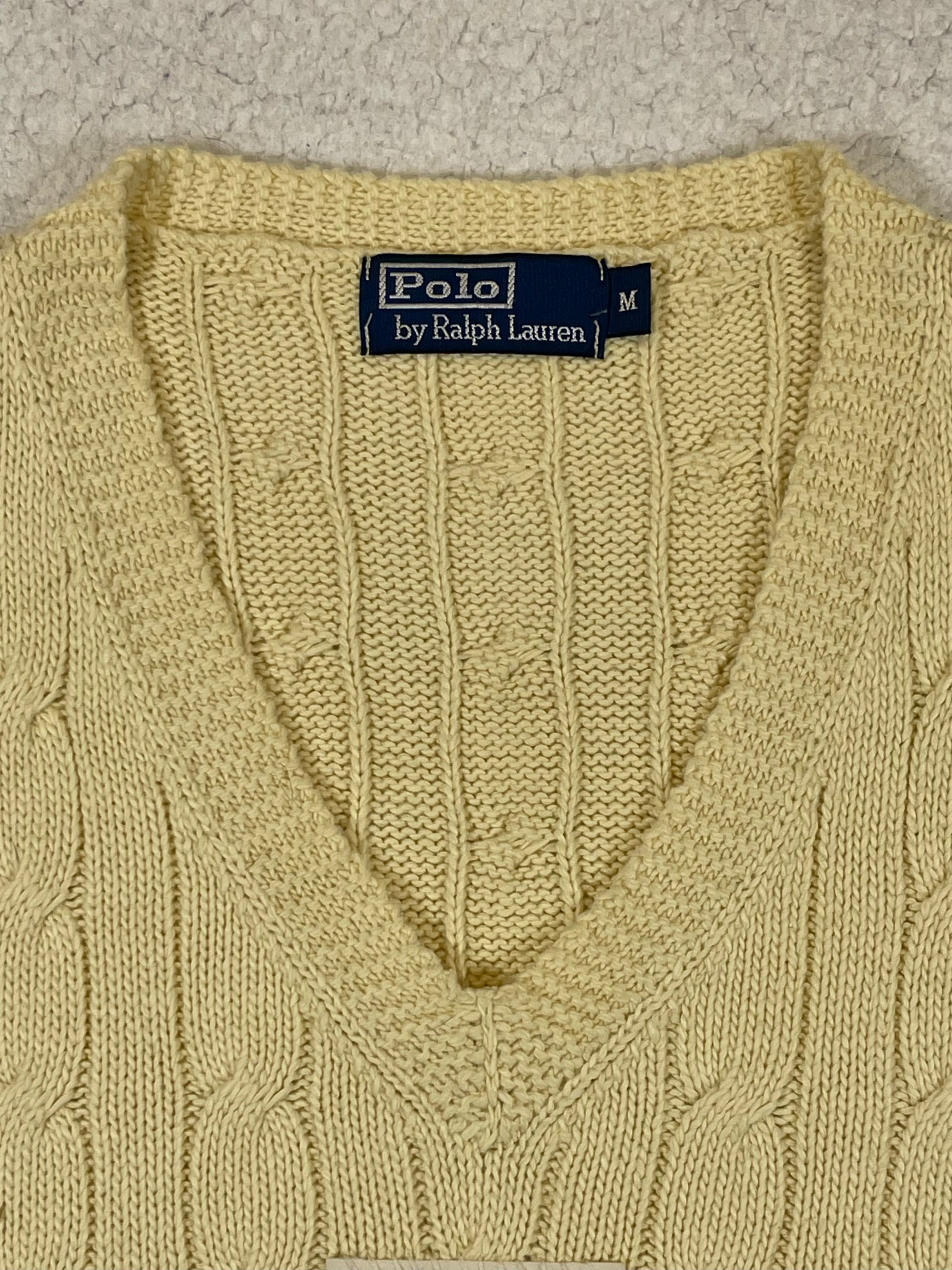 Polo Ralph Lauren UK Cable-Knit Cotton & Cashmere Sweater Vest (Vintage 2000s)