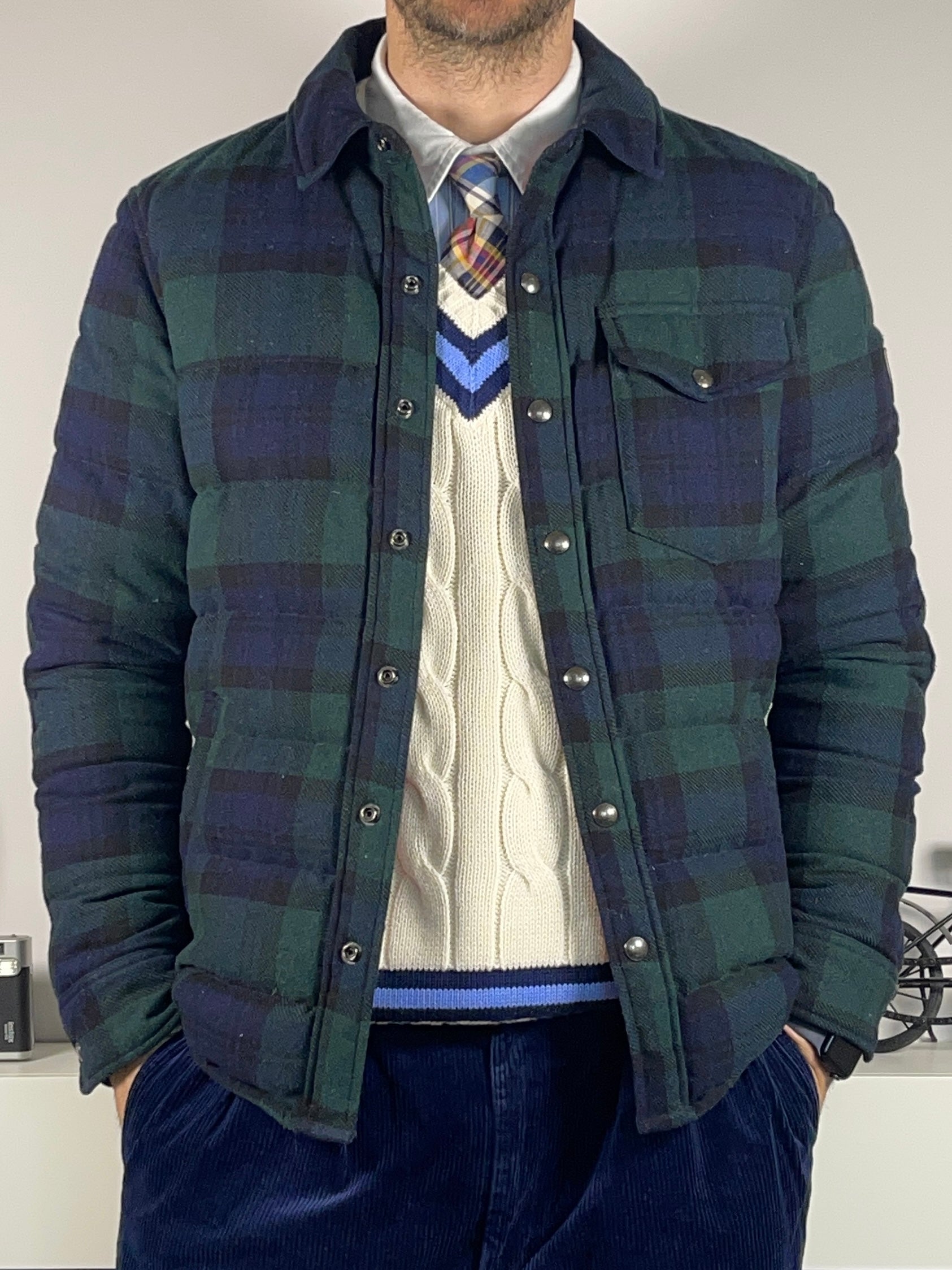 Polo Ralph Lauren Quilted Wool Blend Plaid Jacket (2022)