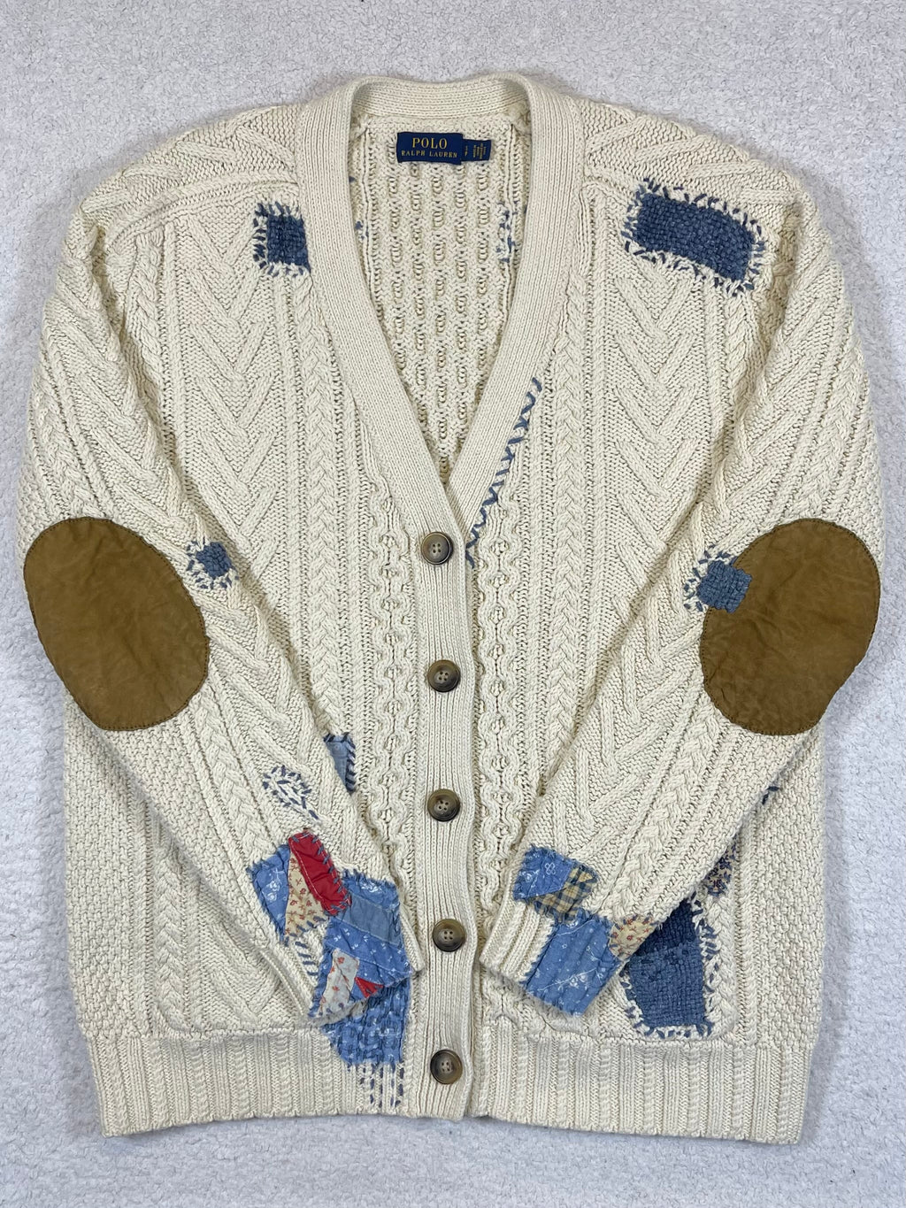 Polo Ralph Lauren Patchwork Aran-Knit Cardigan