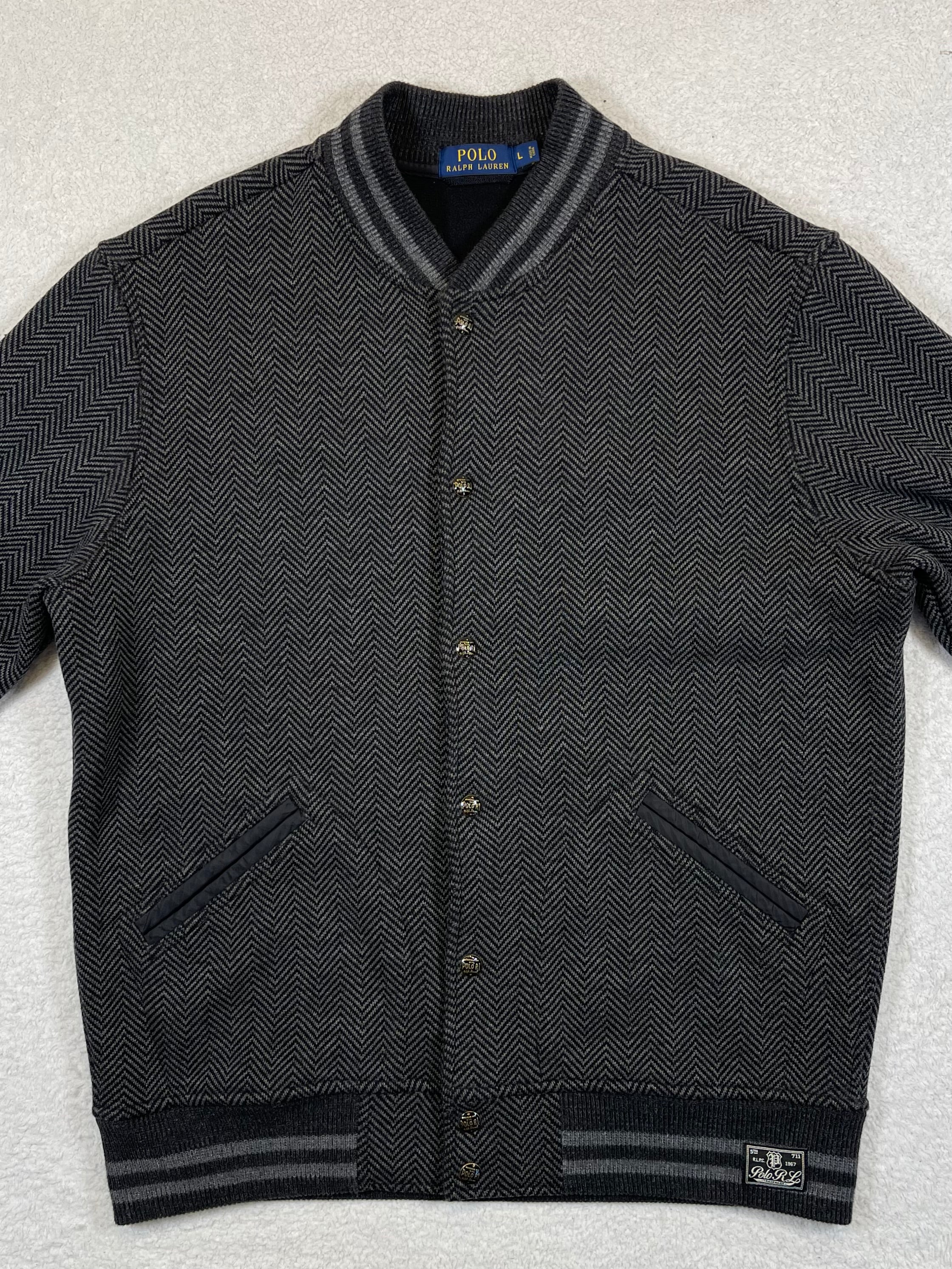 Polo Ralph Lauren Vintage Herringbone Wool-Blend Varsity Jacket