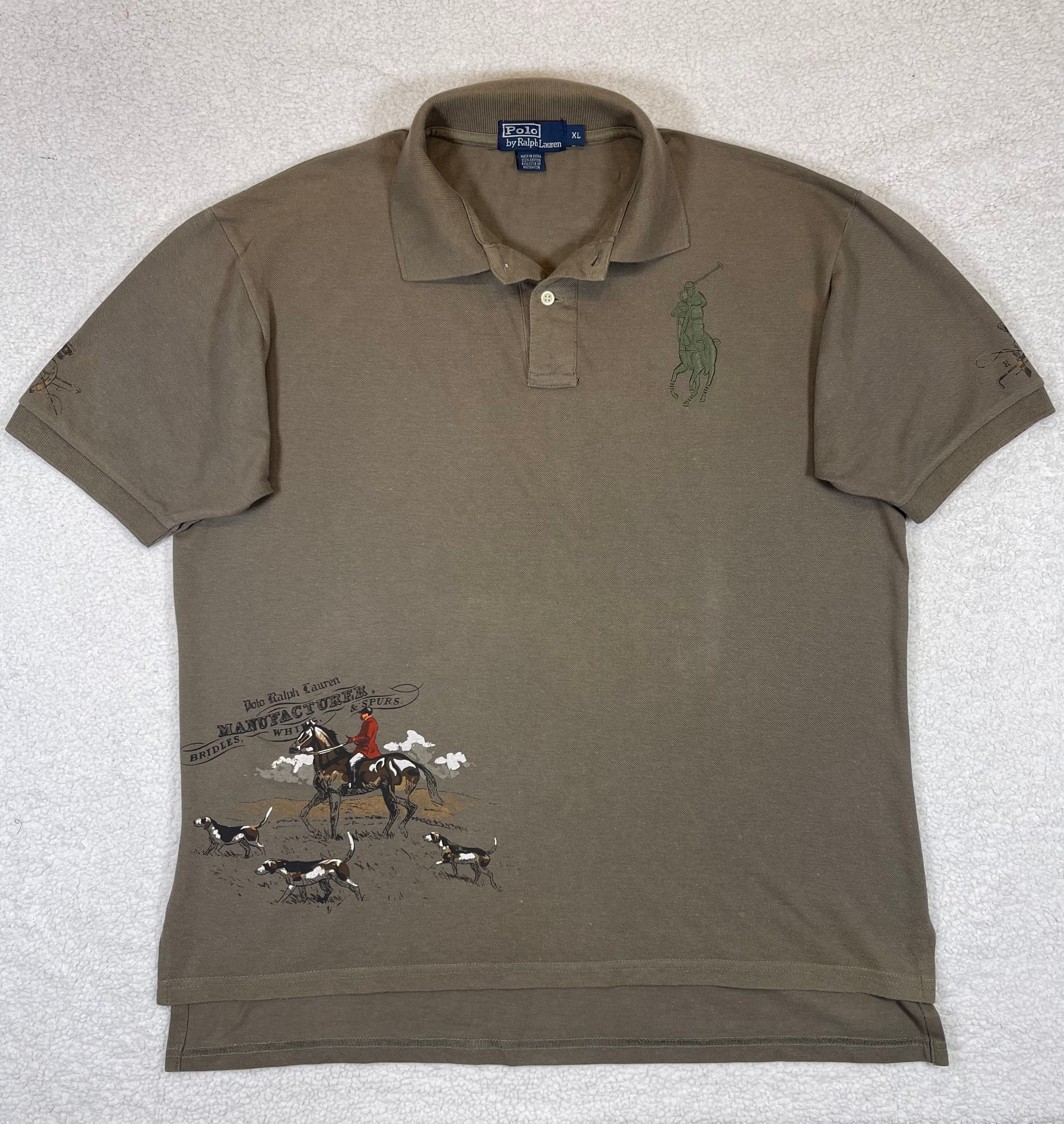 Polo Ralph Lauren Hunting Motif Cotton Piqué Polo (Vintage 2000s)