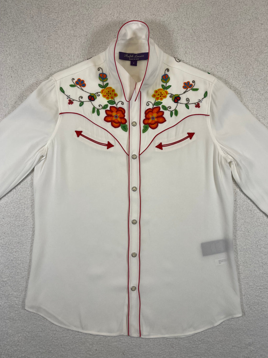 Ralph Lauren Collection Embroidered Satin Western Shirt