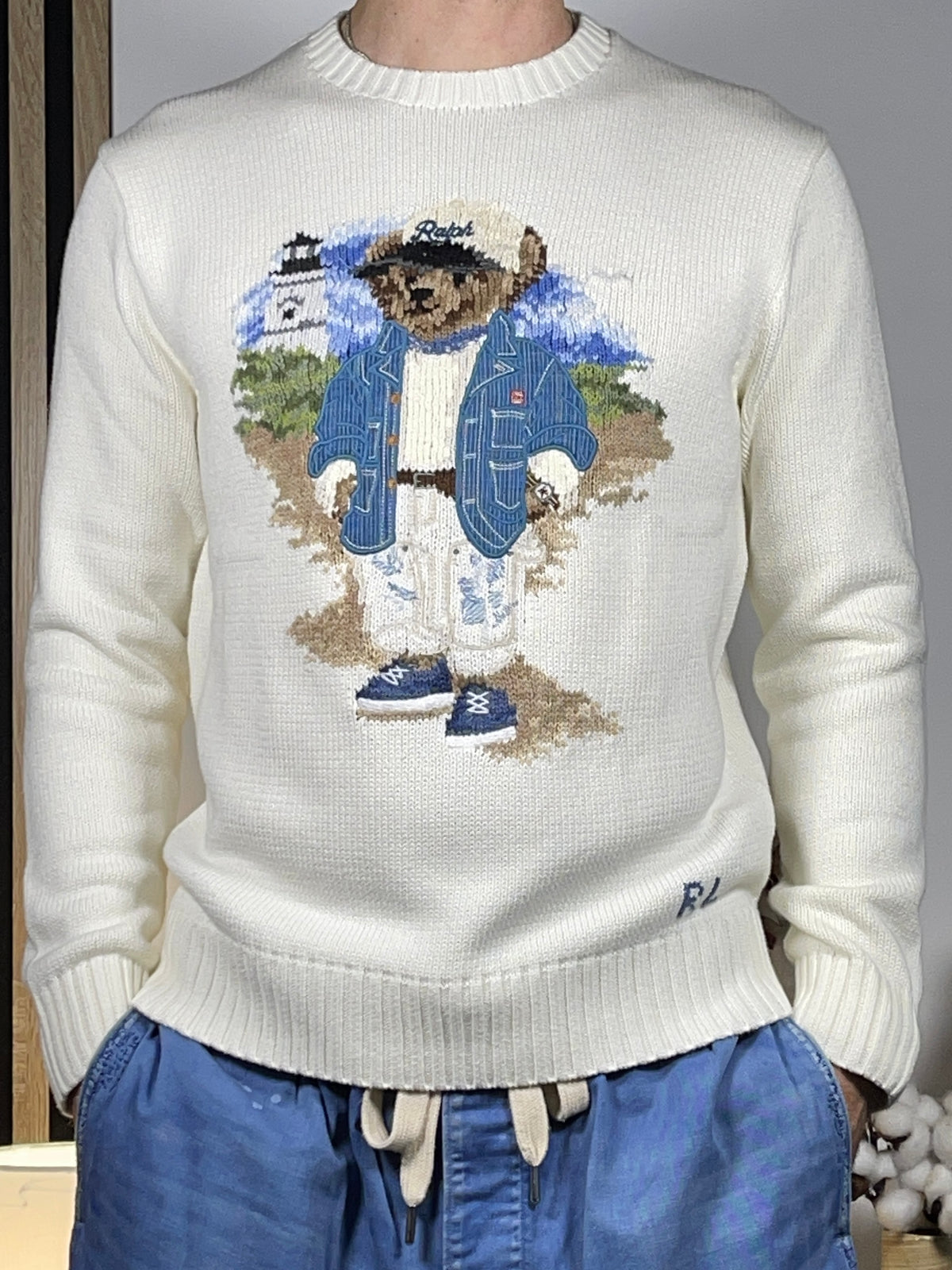 Polo by Ralph Lauren Polo Bear Seaside Cotton Sweater S