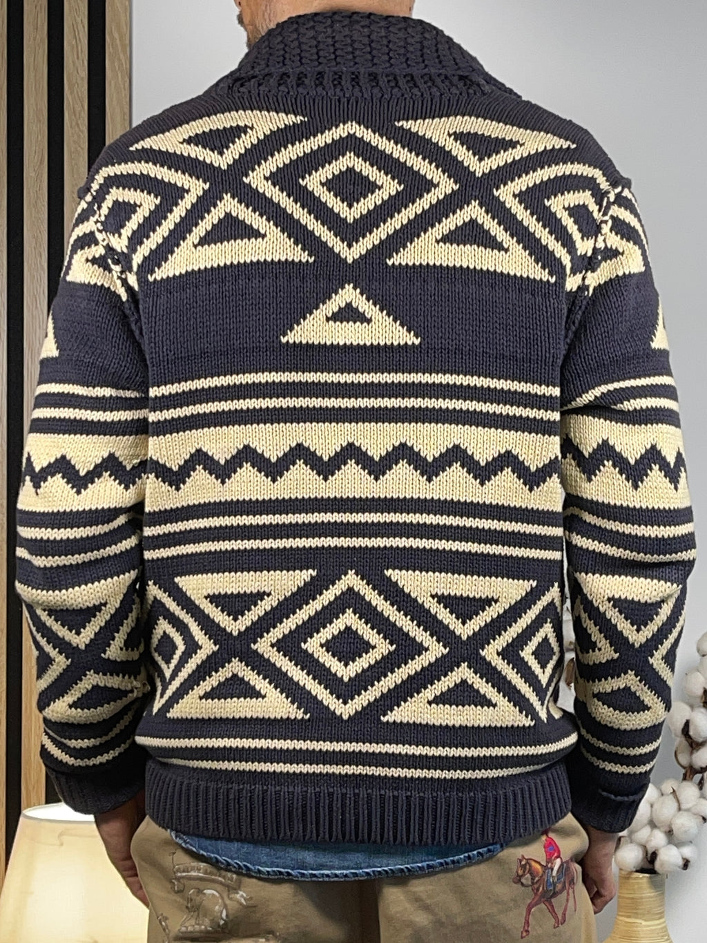 Ralph Lauren Denim & Supply Geometric Cotton Cardigan