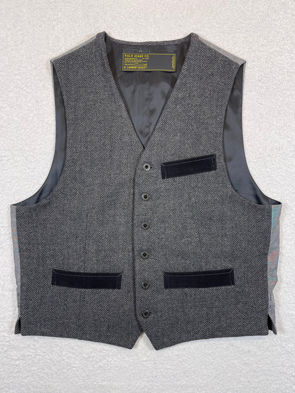 Polo Jeans Co. Ralph Lauren Herringbone Wool Vest