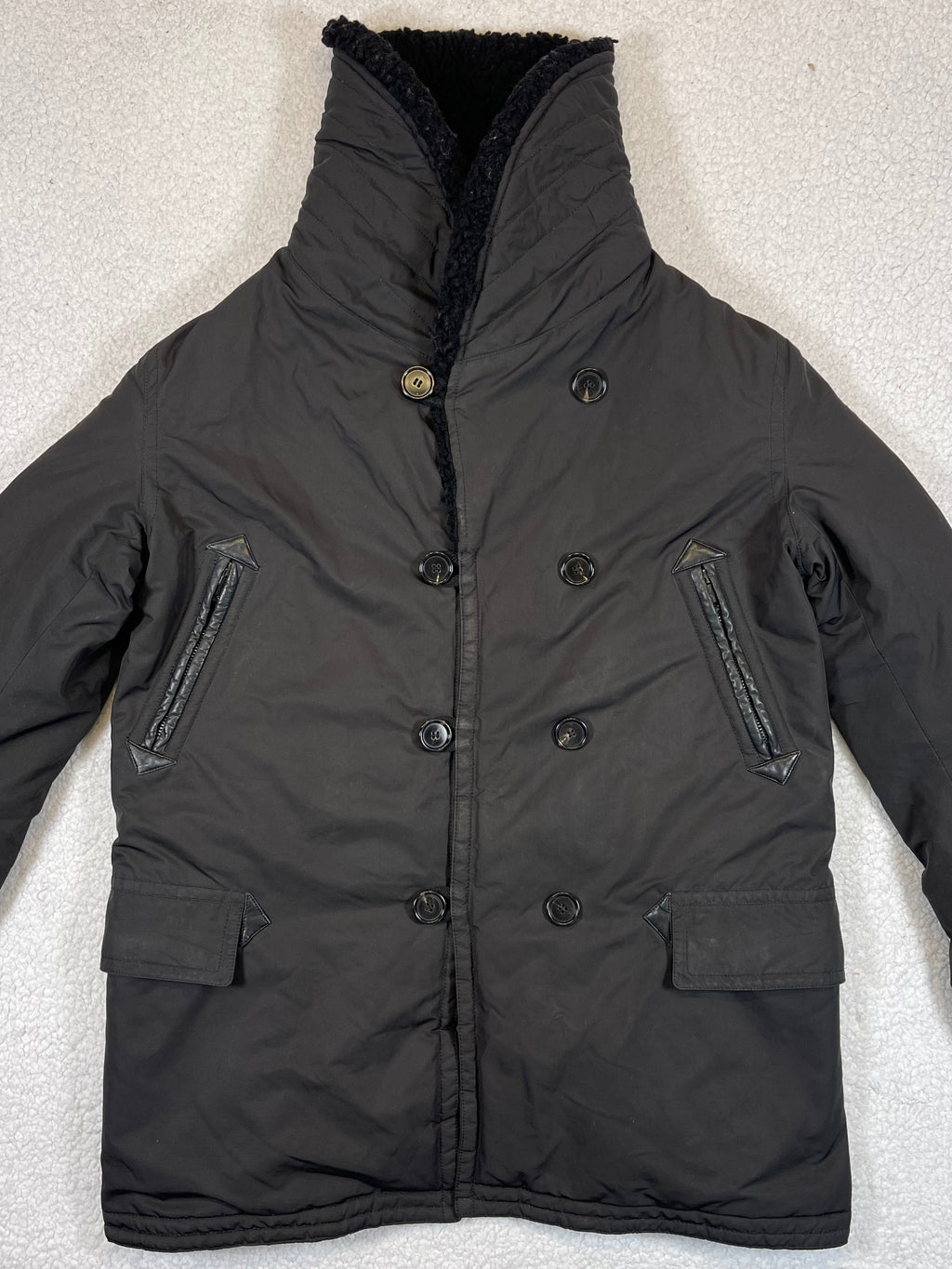 Ralph Lauren Black Label Shearling Collar Peacoat (Vintage)