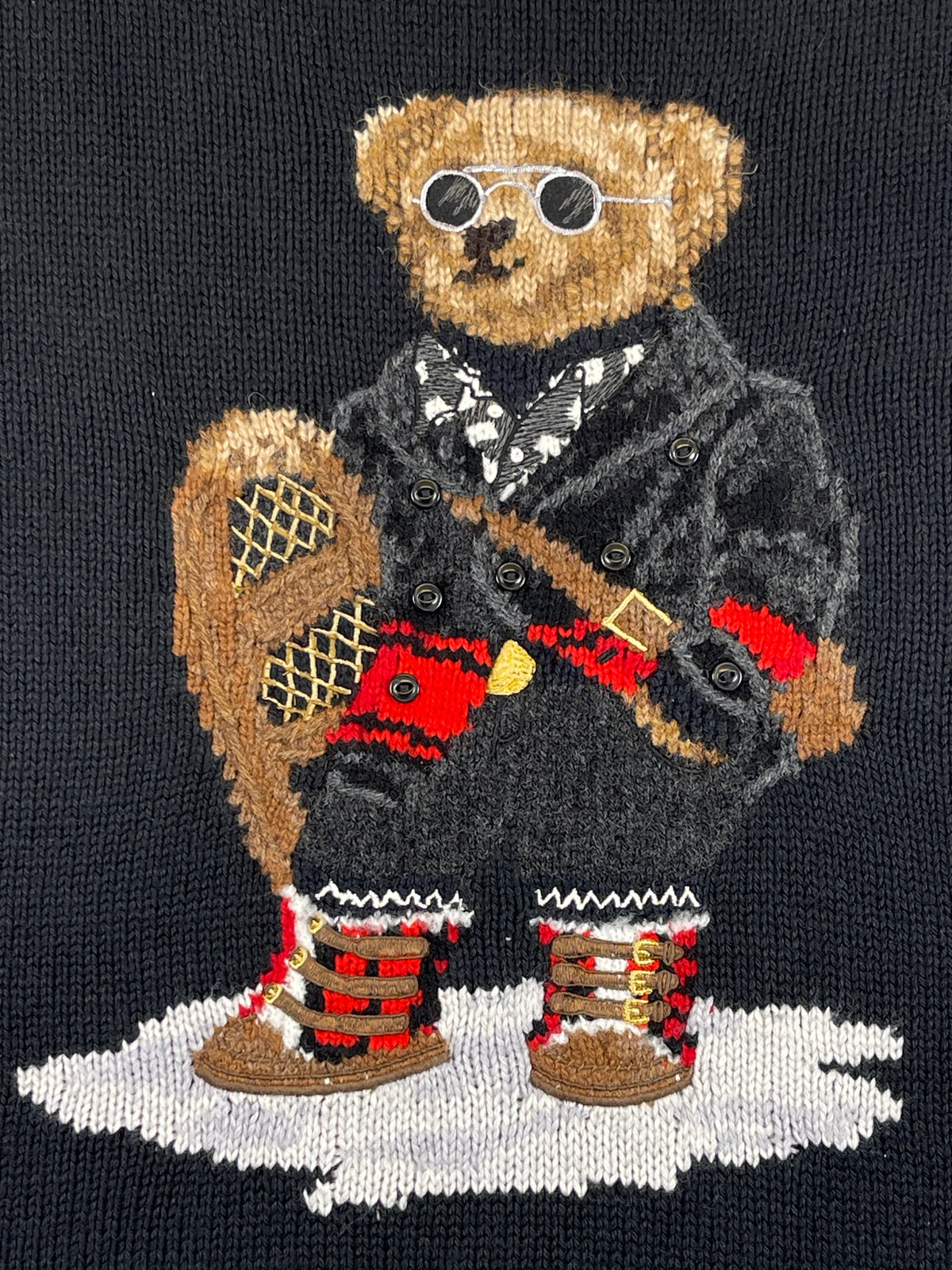 Polo Ralph Lauren Polo Bear Vintage Snowshoes Cotton & Cashmere Sweater XXL