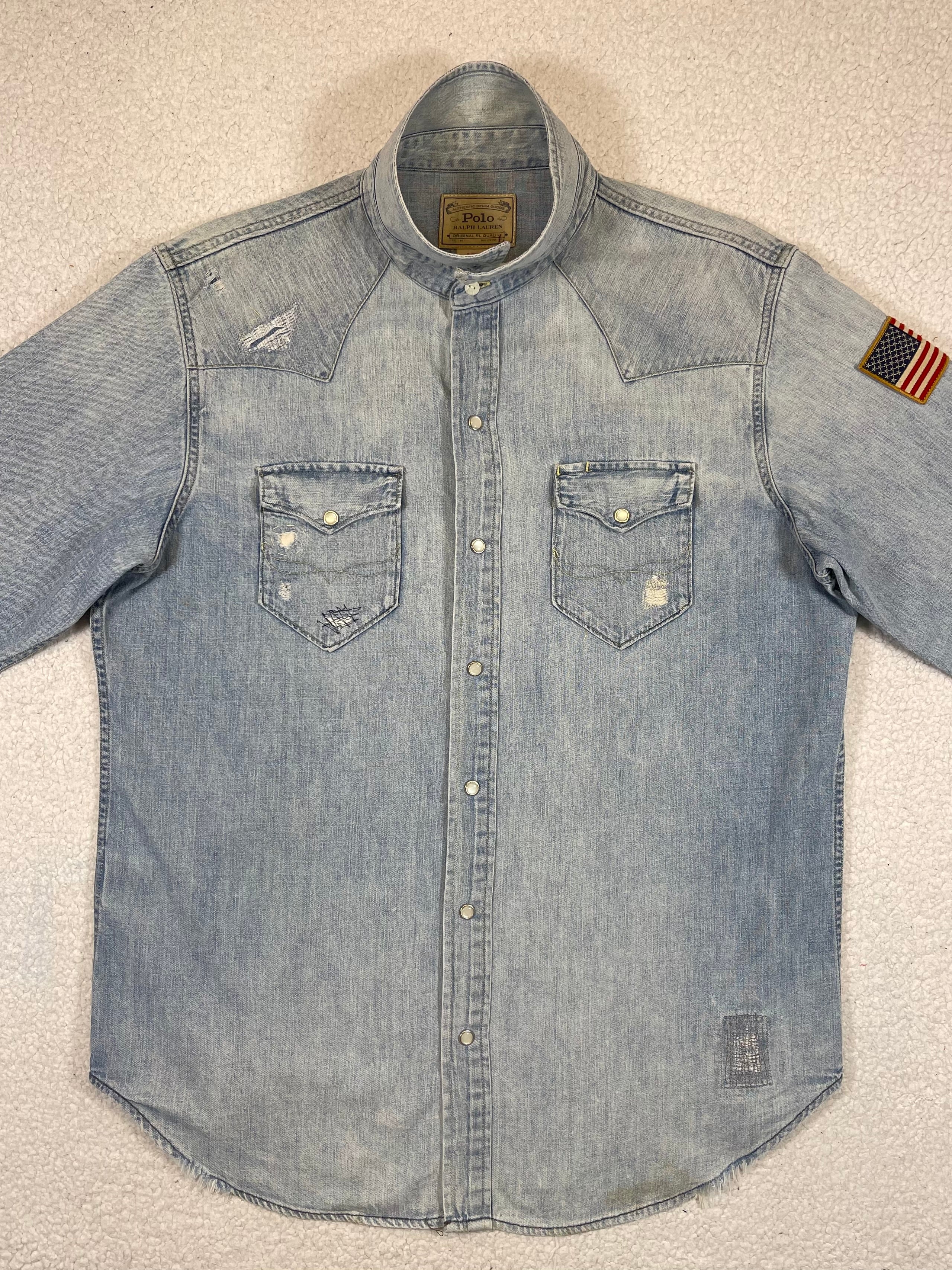 Polo Ralph Lauren Flag Western Aged Denim Shirt