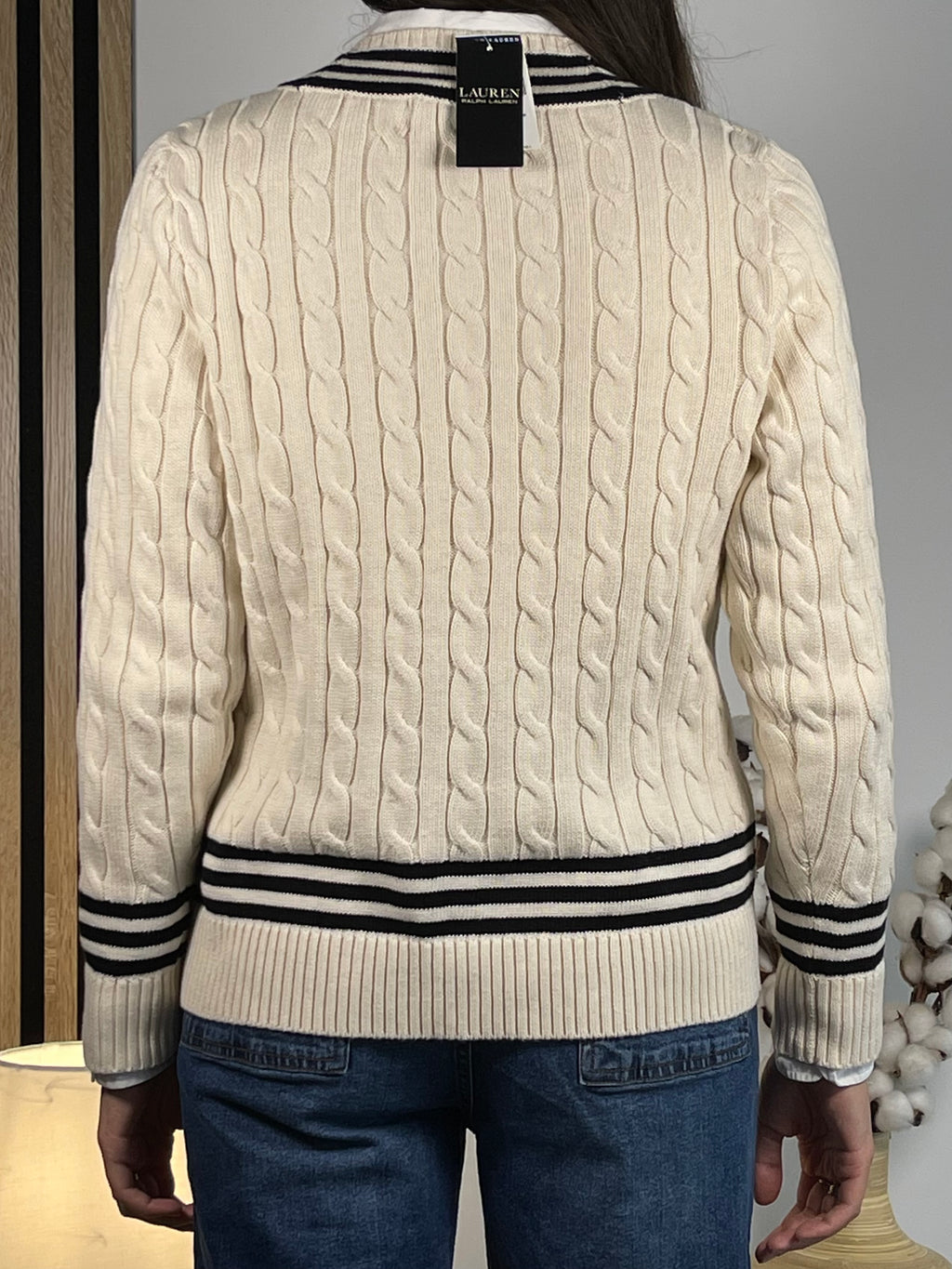 Lauren Ralph Lauren LRL Crest Cable-Knit Cricket Sweater (2024)