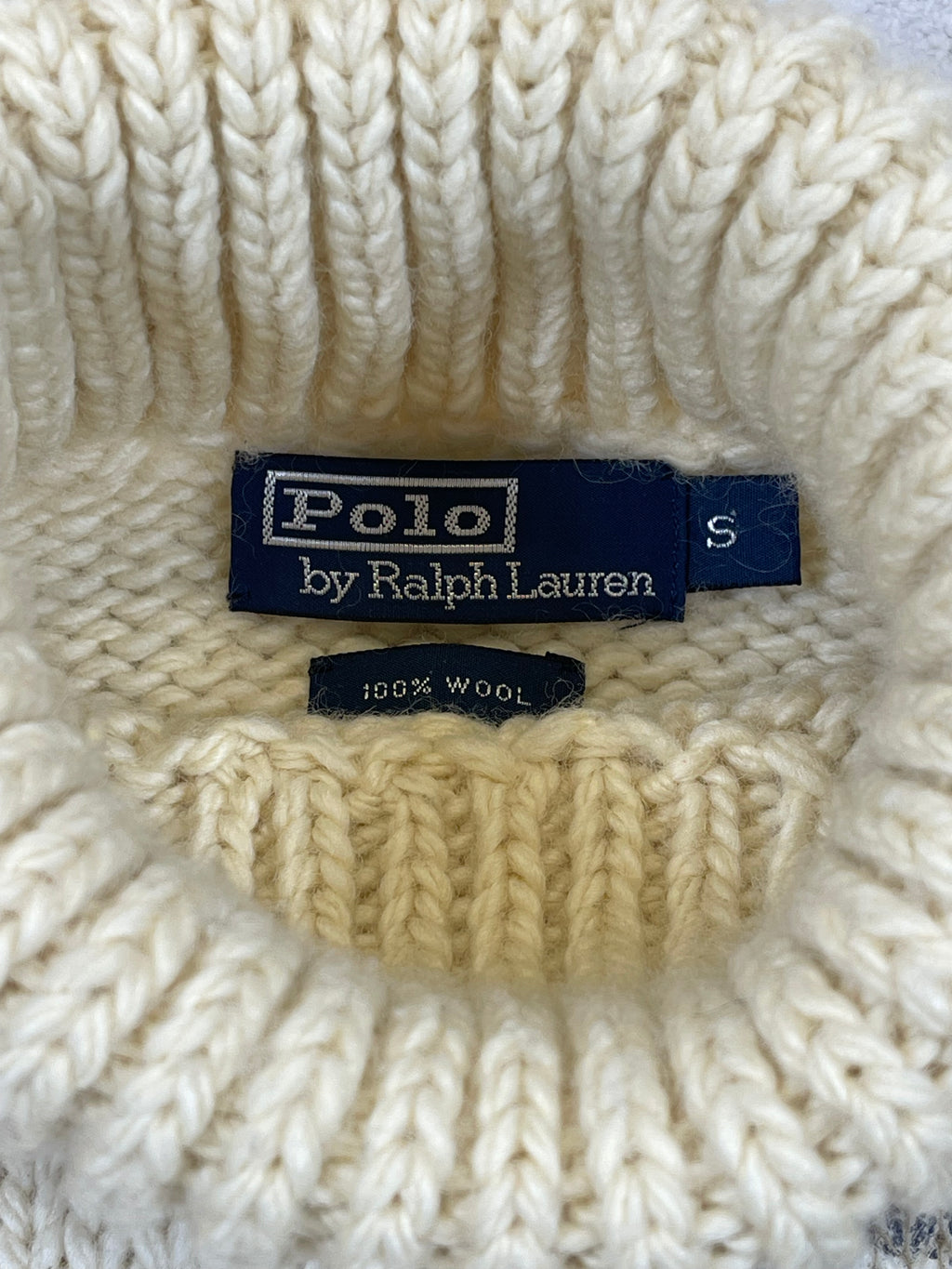 Polo by Ralph Lauren Vintage Nautical-Inspired Wool Turtleneck Sweater S