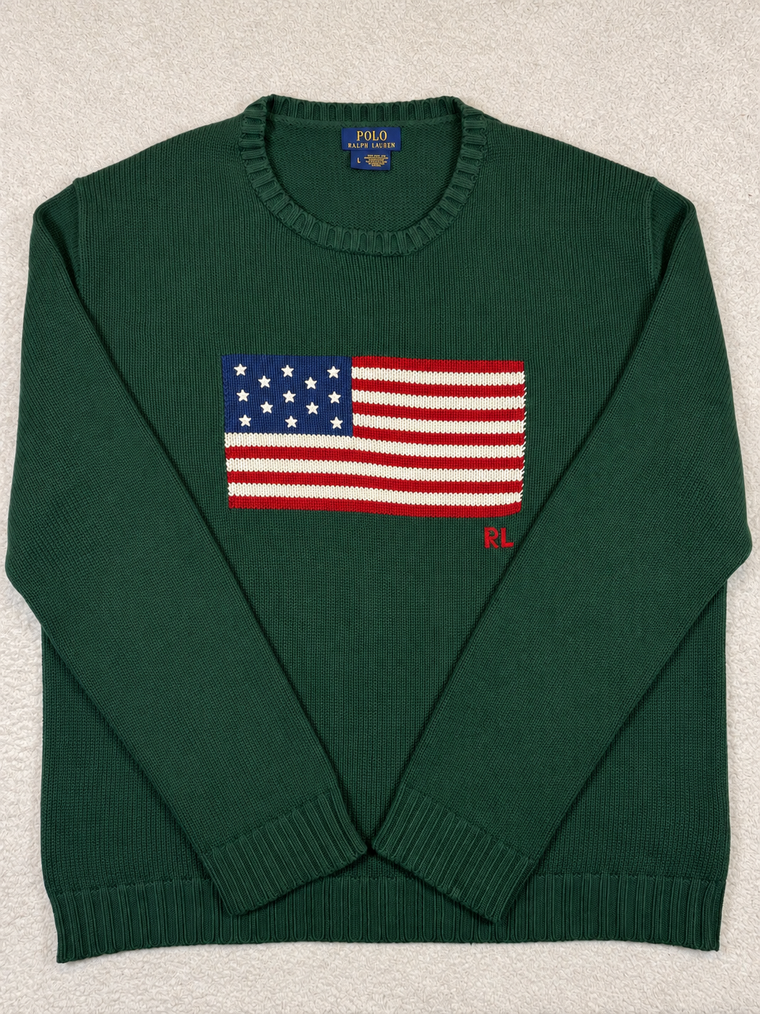 Polo Ralph Lauren Iconic Flag Cotton Sweater L