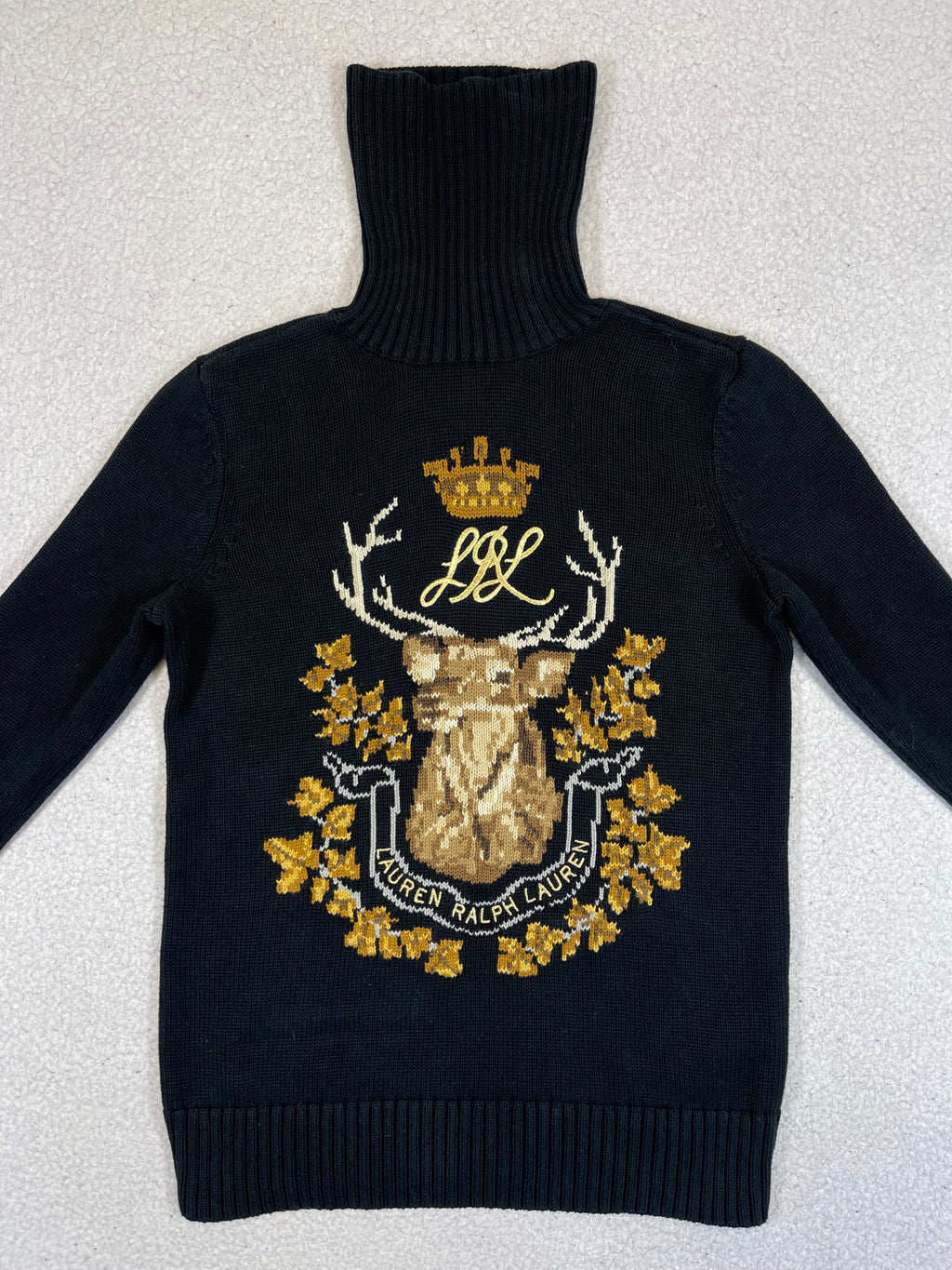 Lauren Ralph Lauren Intarsia Crest Turtleneck Sweater